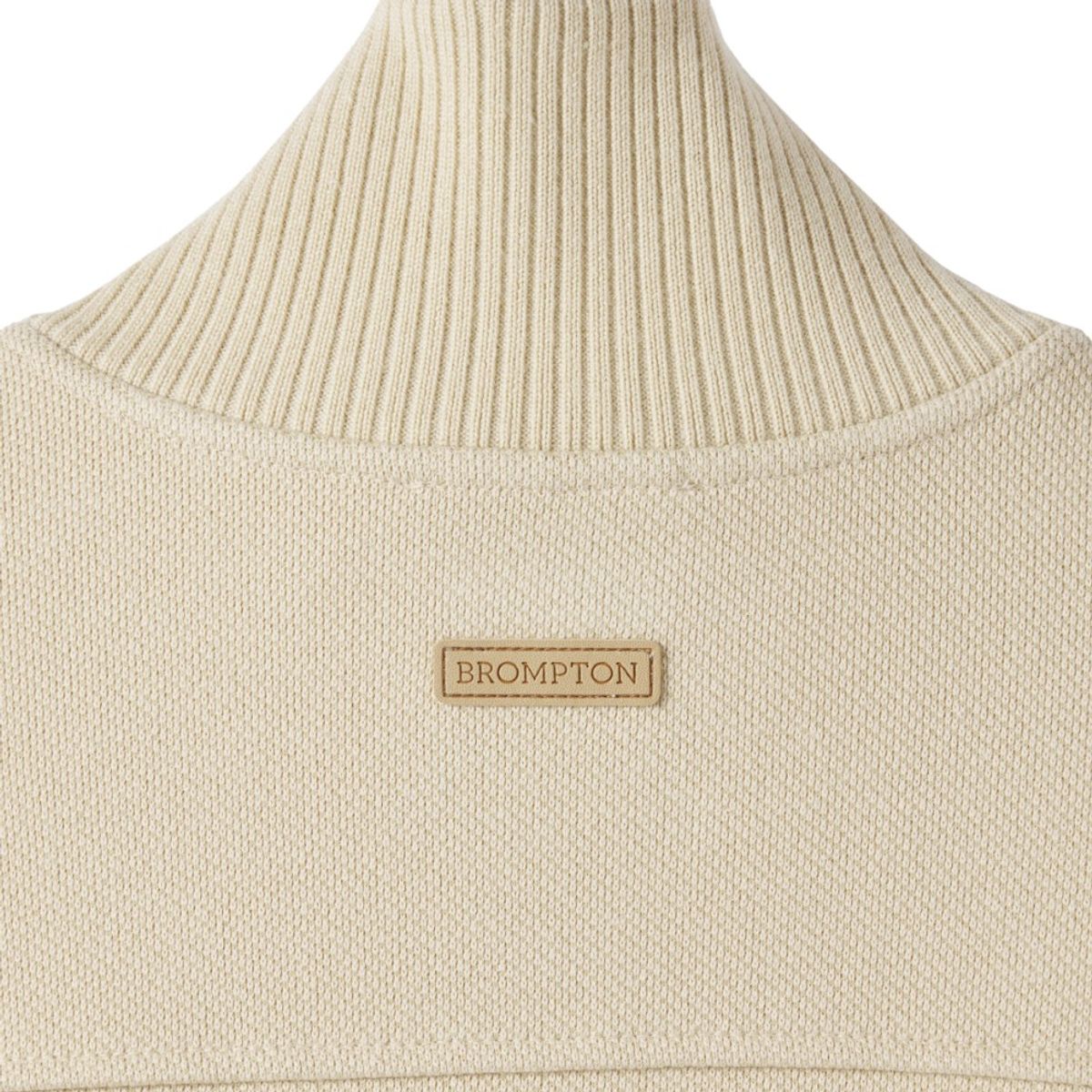 브롬톤 런던(BROMPTON LONDON) DIAGONAL JACQUARD HALF ZIP SWEAT T-SHIRT - BUTTER (P244USW433)