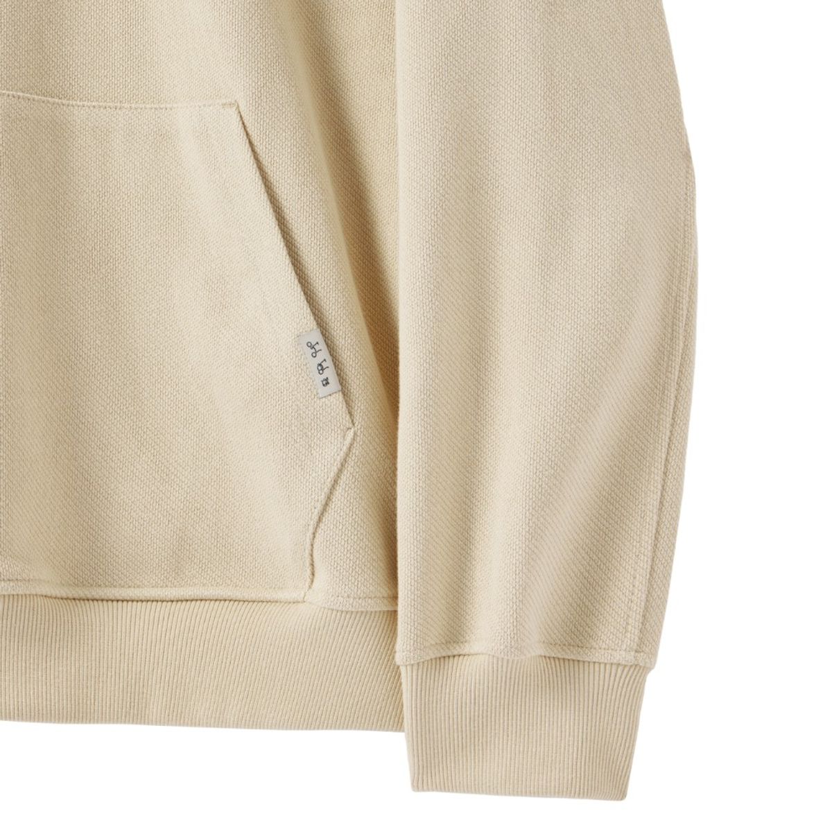브롬톤 런던(BROMPTON LONDON) DIAGONAL JACQUARD HALF ZIP SWEAT T-SHIRT - BUTTER (P244USW433)