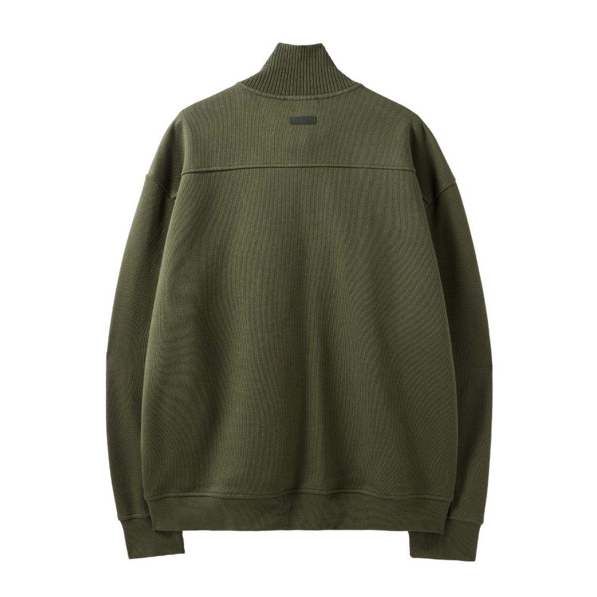 브롬톤 런던(BROMPTON LONDON) DIAGONAL JACQUARD HALF ZIP SWEAT T-SHIRT - OLIVE (P244USW433)