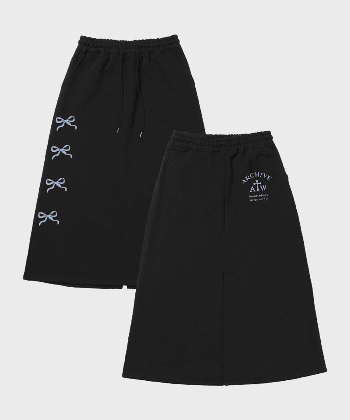 아티스트웨어(ARTISTWEAR) [세트상품] ATW 브링잇온 크롭 후드집업 + 브링잇온 롱스커트