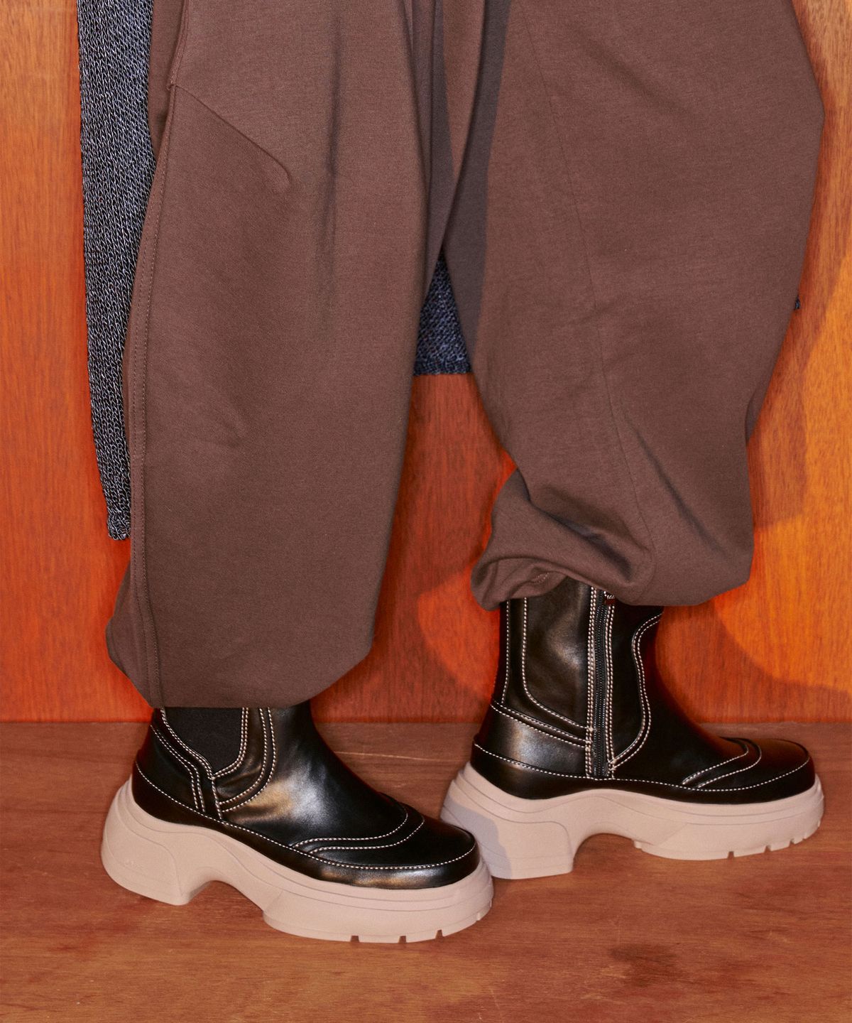 페이즈(PAES) [W] Layer Chelsea Boots / Black Beige