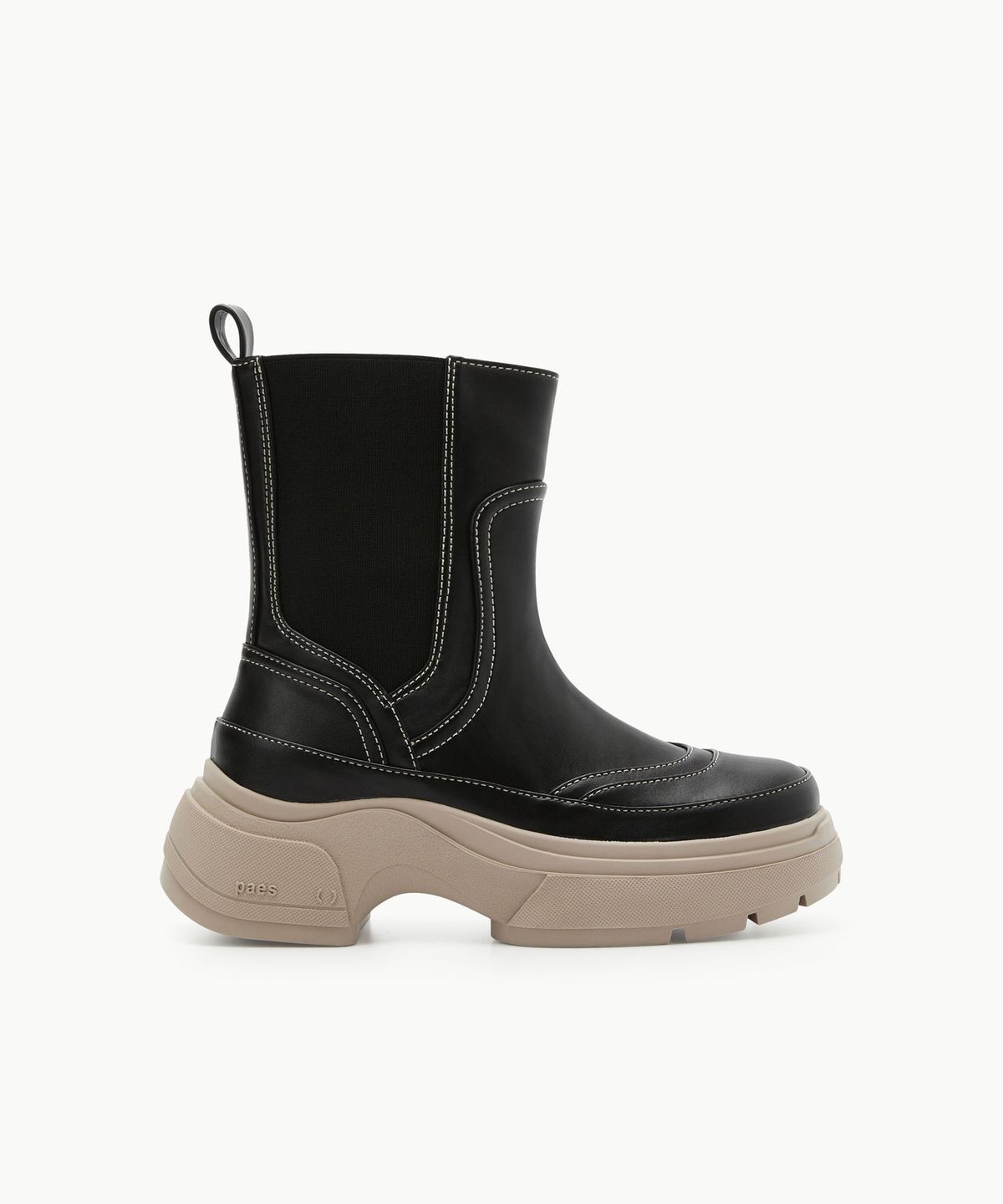 페이즈(PAES) [W] Layer Chelsea Boots / Black Beige