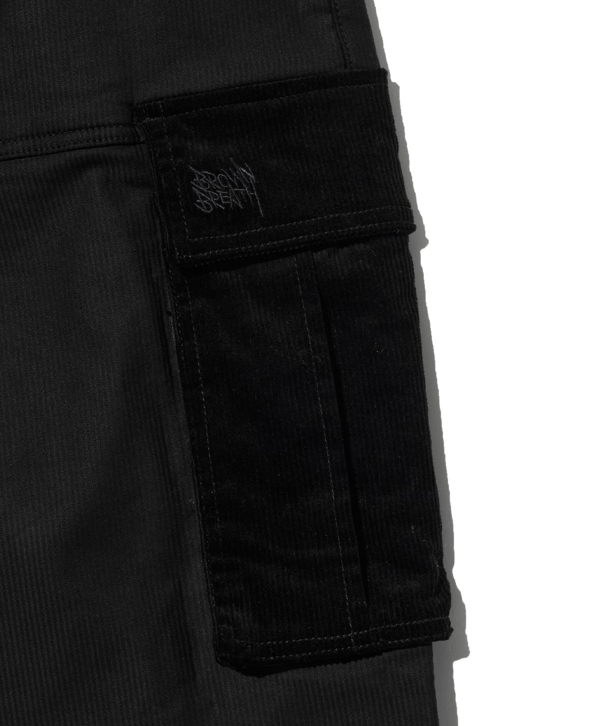 브라운브레스(BROWNBREATH) TAG CORDUROY CARGO PANTS - BLACK