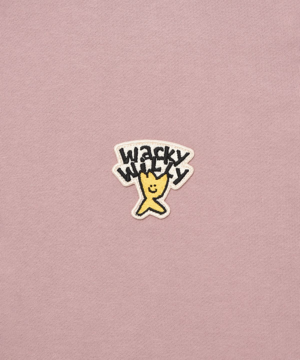 와키윌리(WACKY WILLY) 베이직 로고 와펜 맨투맨 핑크