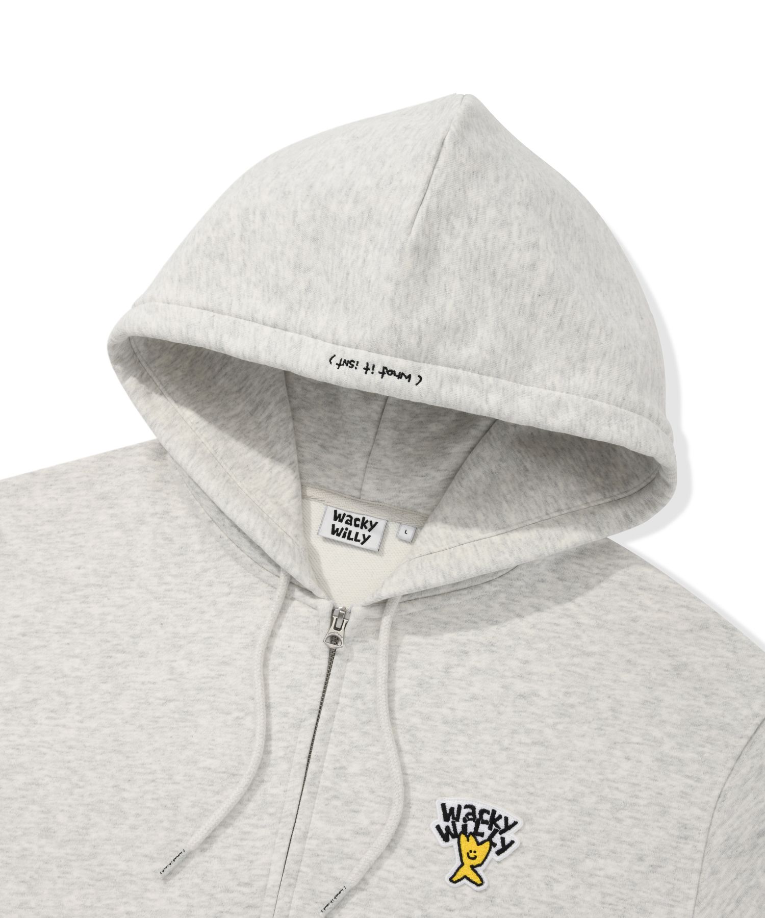 ★Wacky WiLLy★ Graphic Kiki Wappen Hoodie Light Grey Wacky Willy Signature Kiki Wappen Hoodie Gray