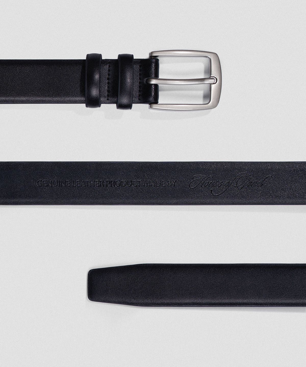 하우스 오브 폰드(HOUSE OF POND) Cow leather square belt (Black)