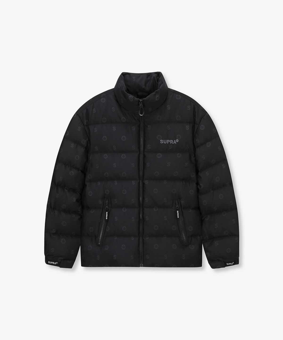 수프라(SUPRA) 모노그램 자가드 숏 다운 자켓(BLACK)