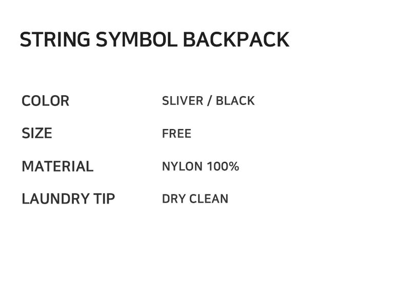 MUSINSA | NOIAGO NOI1386 String Symbol Backpack (Silver)