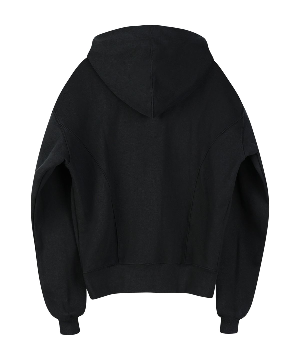 유니드가먼츠(YOUNEEDGARMENTS) 커브드 후드 스웻파카 (블랙)