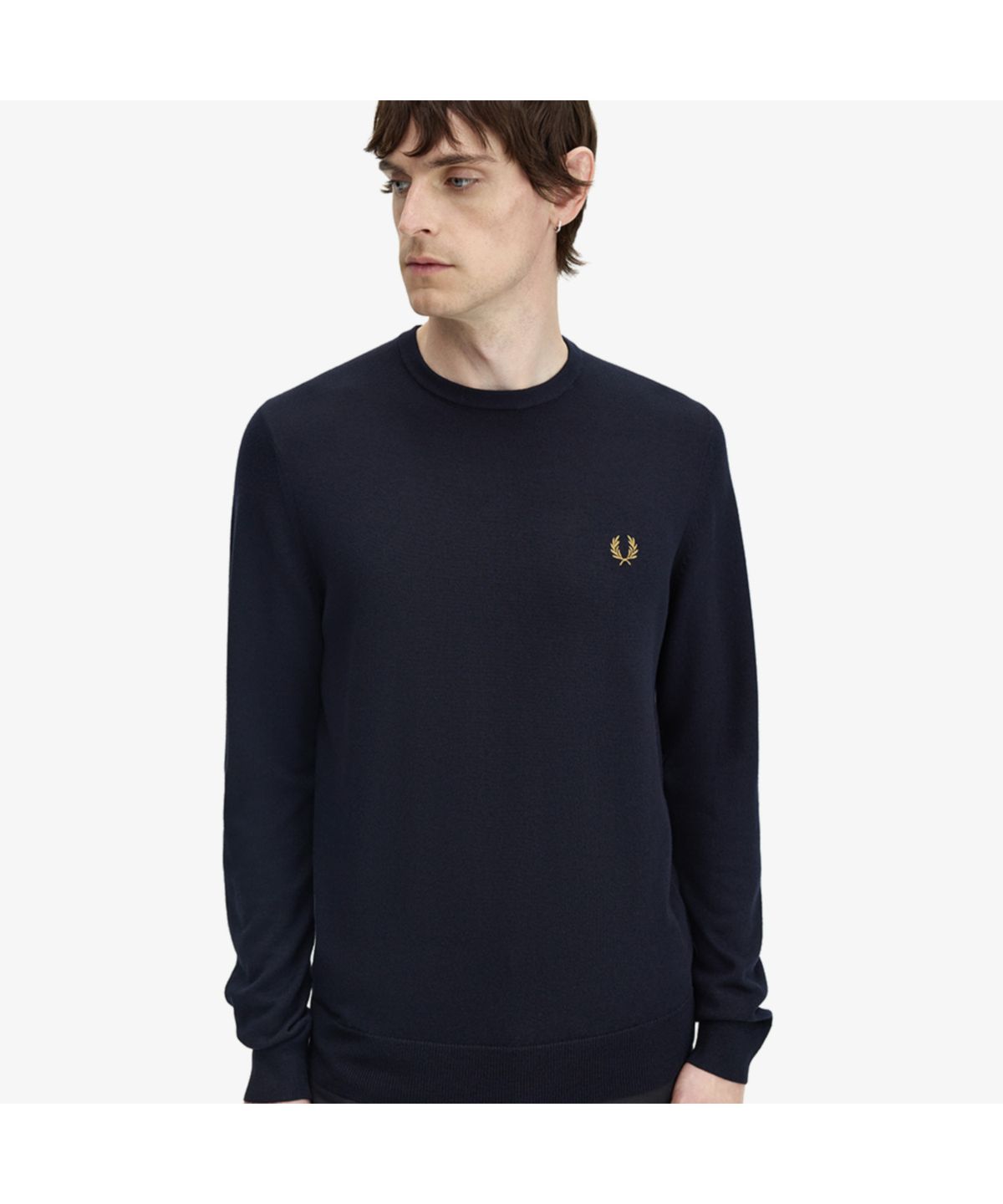 프레드페리(FRED PERRY) [Baseline] 클래식 크루넥 니트 - 네이비 AFPM2G99601-795