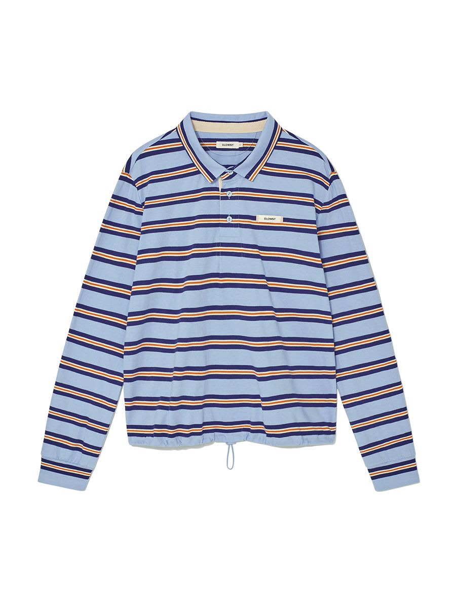 MUSINSA公式 | GLOWNY TERRY PK LONG SLEEVE (BLUE)