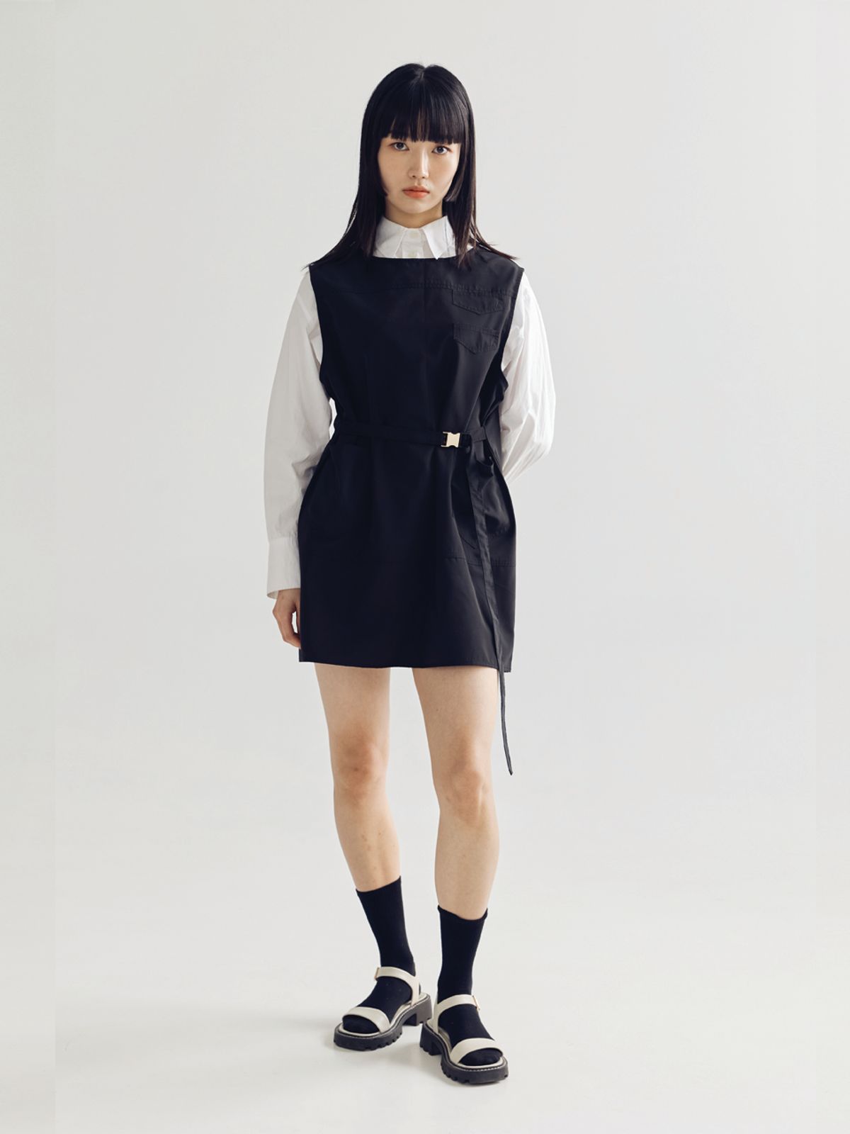 봄날 부티크(BOMNAL BOUTIQUE) 벨티드 쇼트  미니 드레스