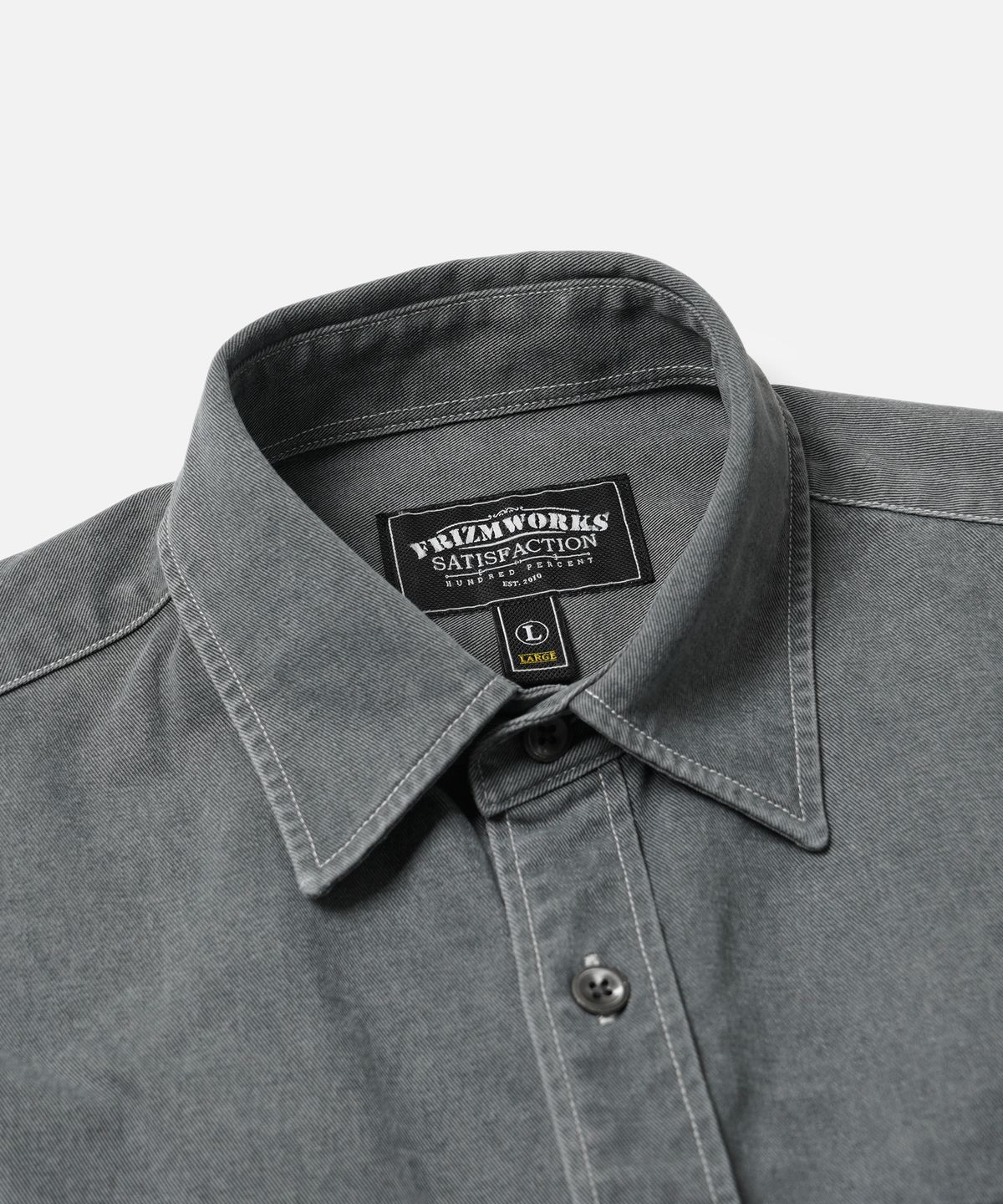 프리즘웍스(FRIZMWORKS) WASHED CARPENTER POCKET WORK SHIRT _ CHARCOAL