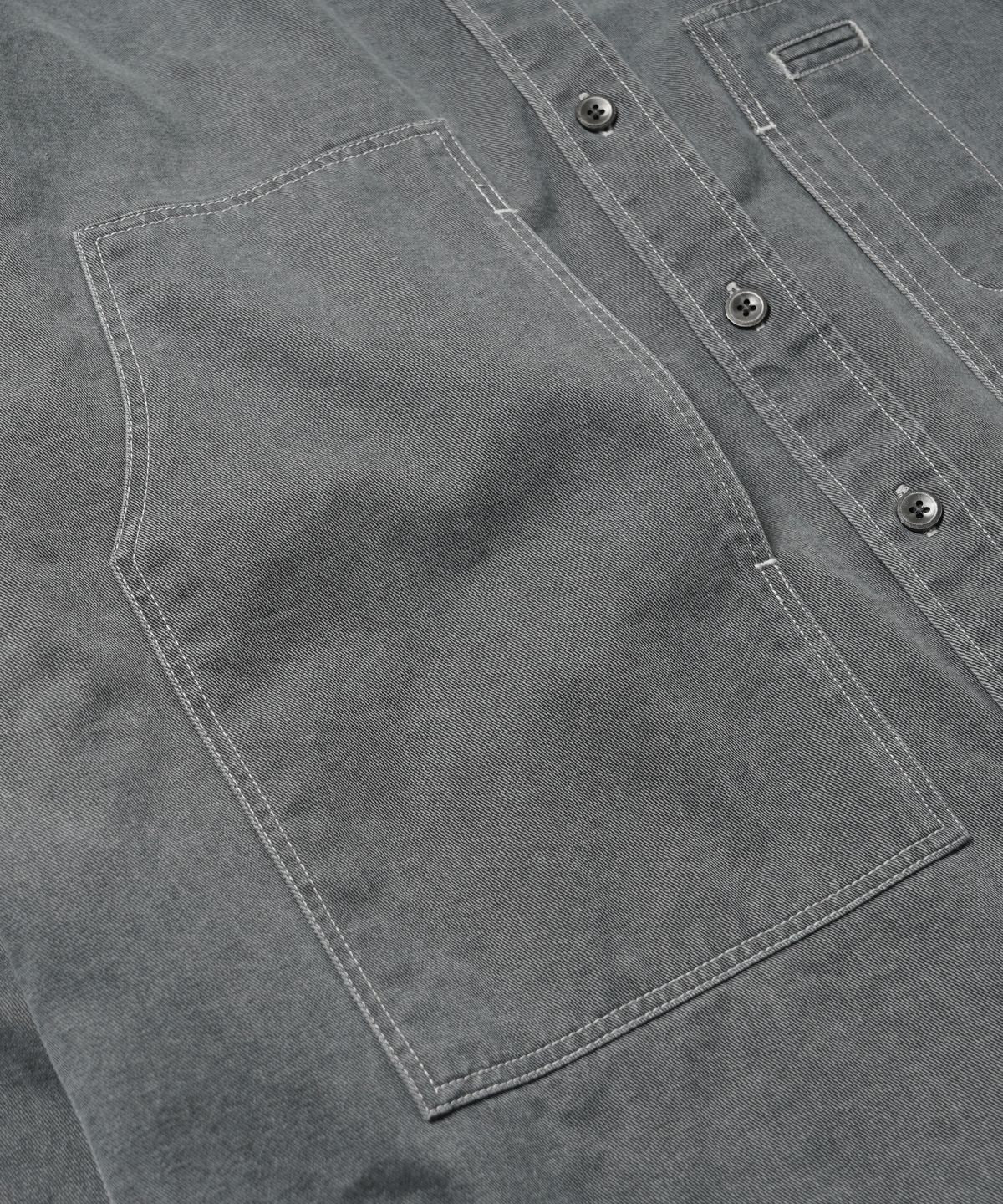 프리즘웍스(FRIZMWORKS) WASHED CARPENTER POCKET WORK SHIRT _ CHARCOAL