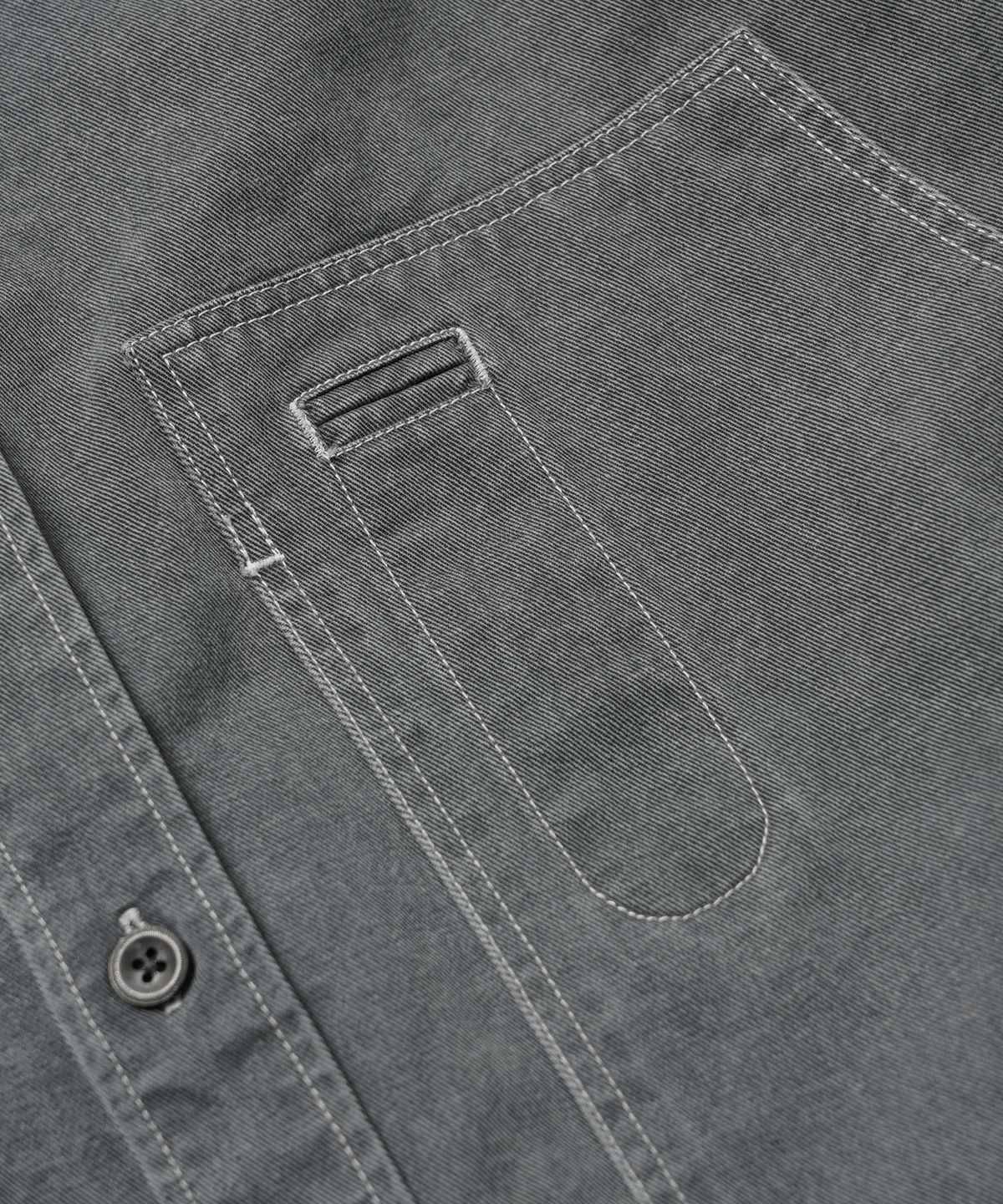 프리즘웍스(FRIZMWORKS) WASHED CARPENTER POCKET WORK SHIRT _ CHARCOAL