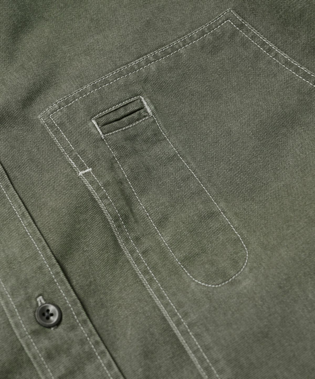 프리즘웍스(FRIZMWORKS) WASHED CARPENTER POCKET WORK SHIRT _ OLIVE