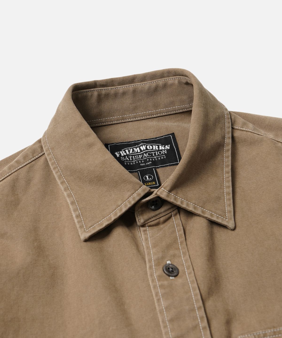 프리즘웍스(FRIZMWORKS) WASHED CARPENTER POCKET WORK SHIRT _ BEIGE