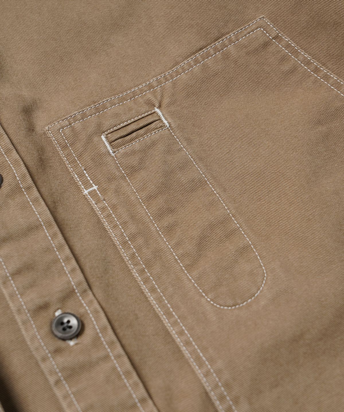 프리즘웍스(FRIZMWORKS) WASHED CARPENTER POCKET WORK SHIRT _ BEIGE