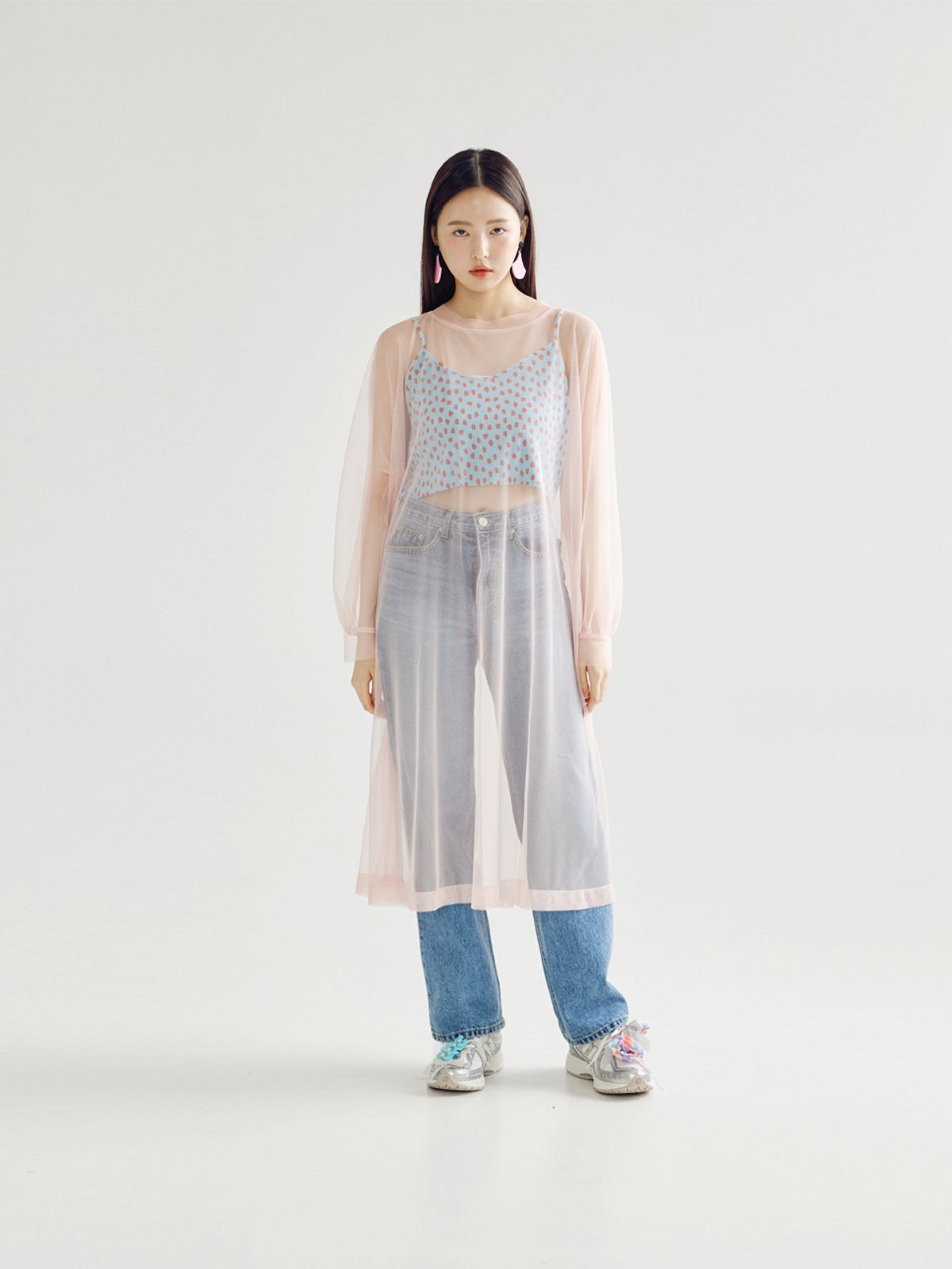 봄날 부티크(BOMNAL BOUTIQUE) 시스루 미디 드레스 _ 핑크