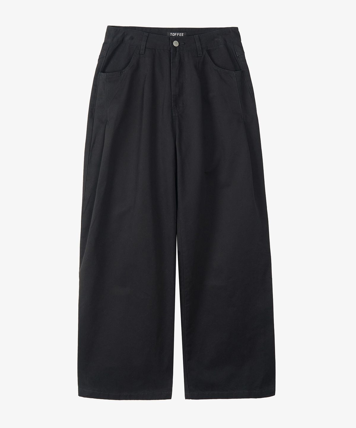 토피 우먼(TOFFEE WOMEN) W 코튼 턱 와이드 팬츠 (BLACK)