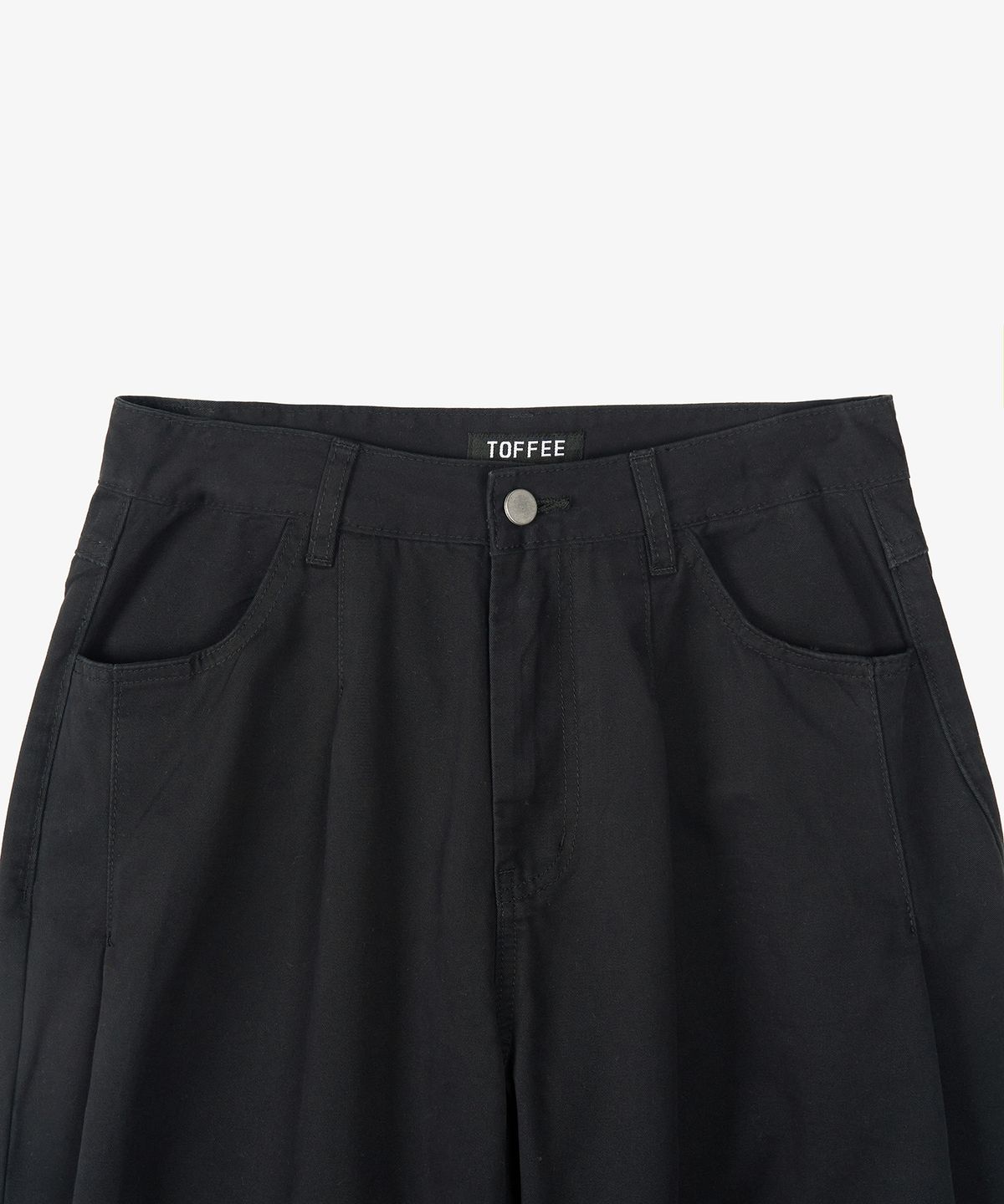토피 우먼(TOFFEE WOMEN) W 코튼 턱 와이드 팬츠 (BLACK)