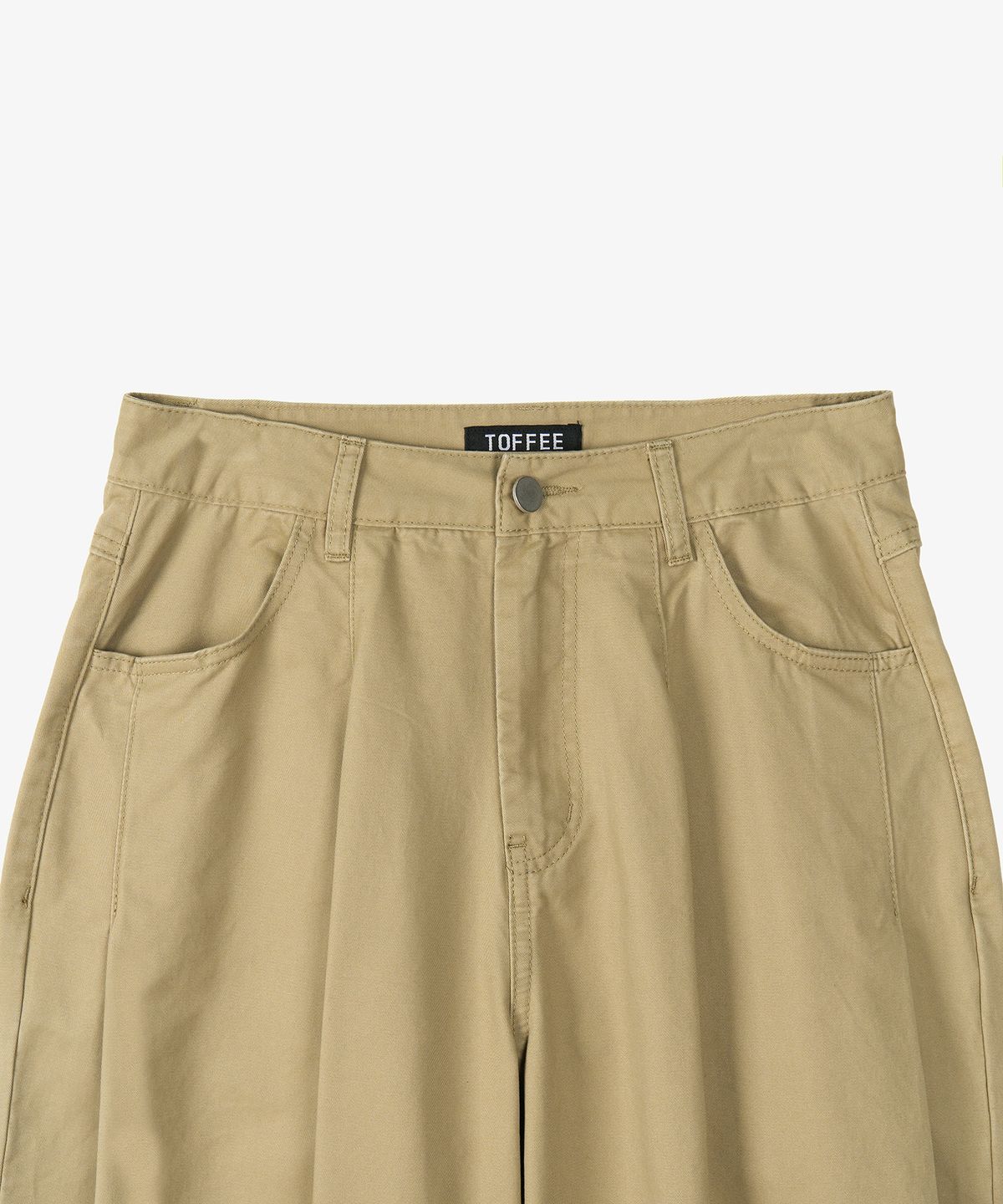 토피 우먼(TOFFEE WOMEN) W 코튼 턱 와이드 팬츠 (BEIGE)