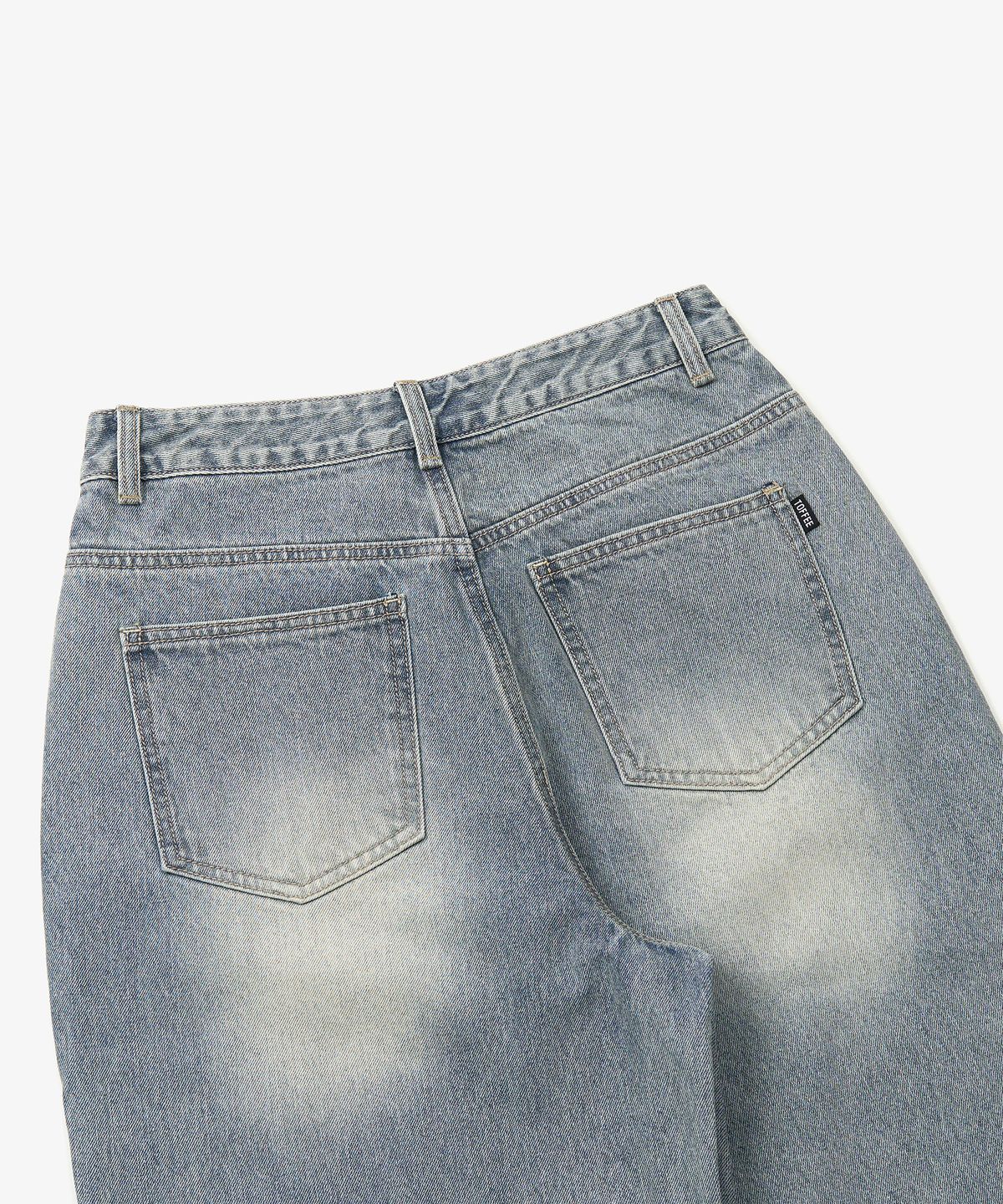 토피 우먼(TOFFEE WOMEN) W 플레인 와이드 데님 팬츠 (LIGHT BLUE)