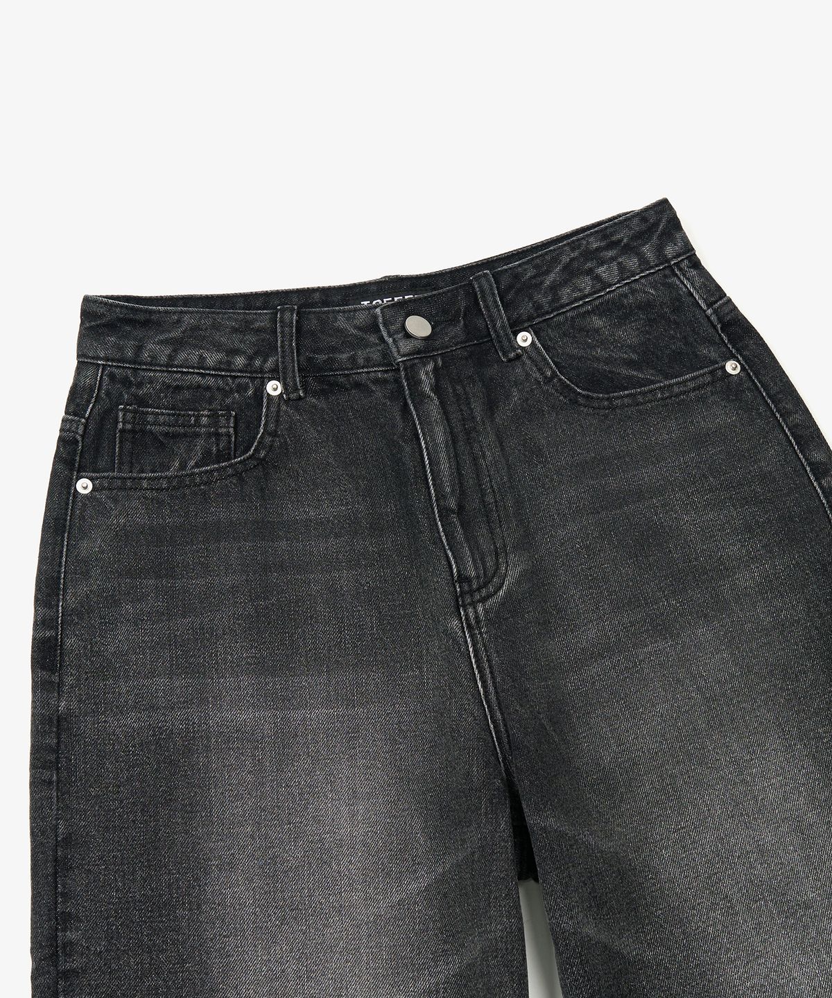 토피 우먼(TOFFEE WOMEN) W 플레인 와이드 데님 팬츠 (WASHED BLACK)