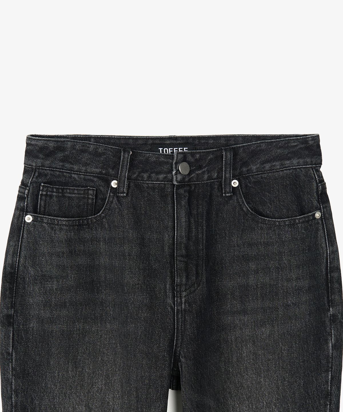 토피 우먼(TOFFEE WOMEN) W 빈티지 워싱 세미 부츠컷 데님 팬츠 (BLACK)