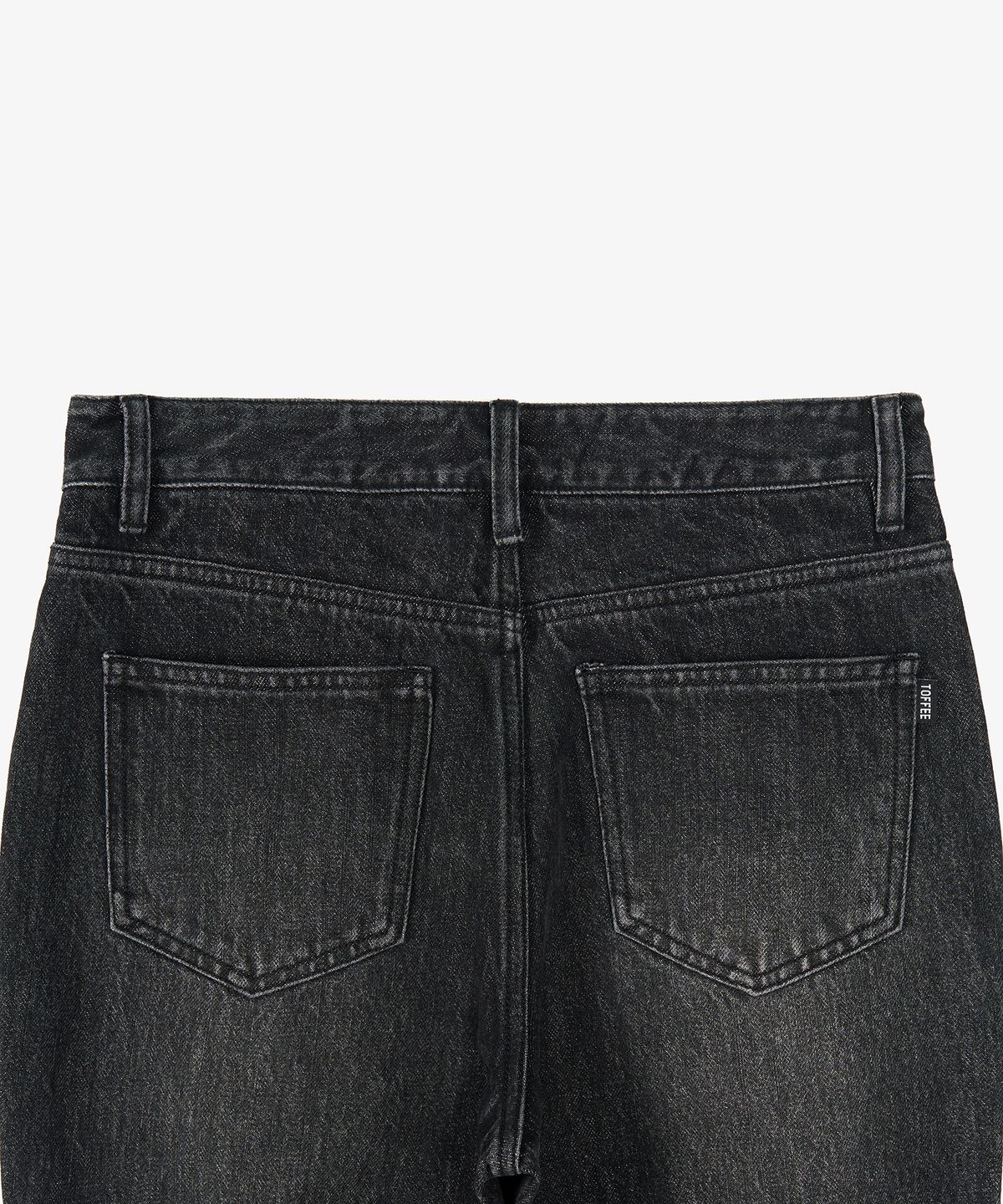 토피 우먼(TOFFEE WOMEN) W 빈티지 워싱 세미 부츠컷 데님 팬츠 (BLACK)