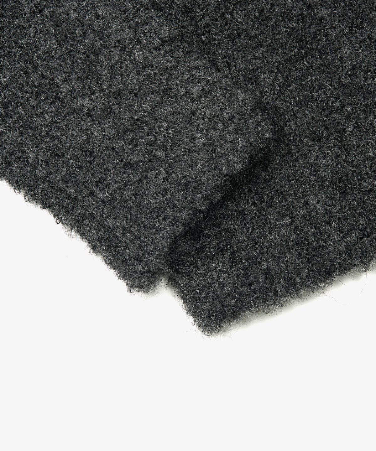 토피 우먼(TOFFEE WOMEN) W 부클 라운드넥 니트 집업 (CHARCOAL)