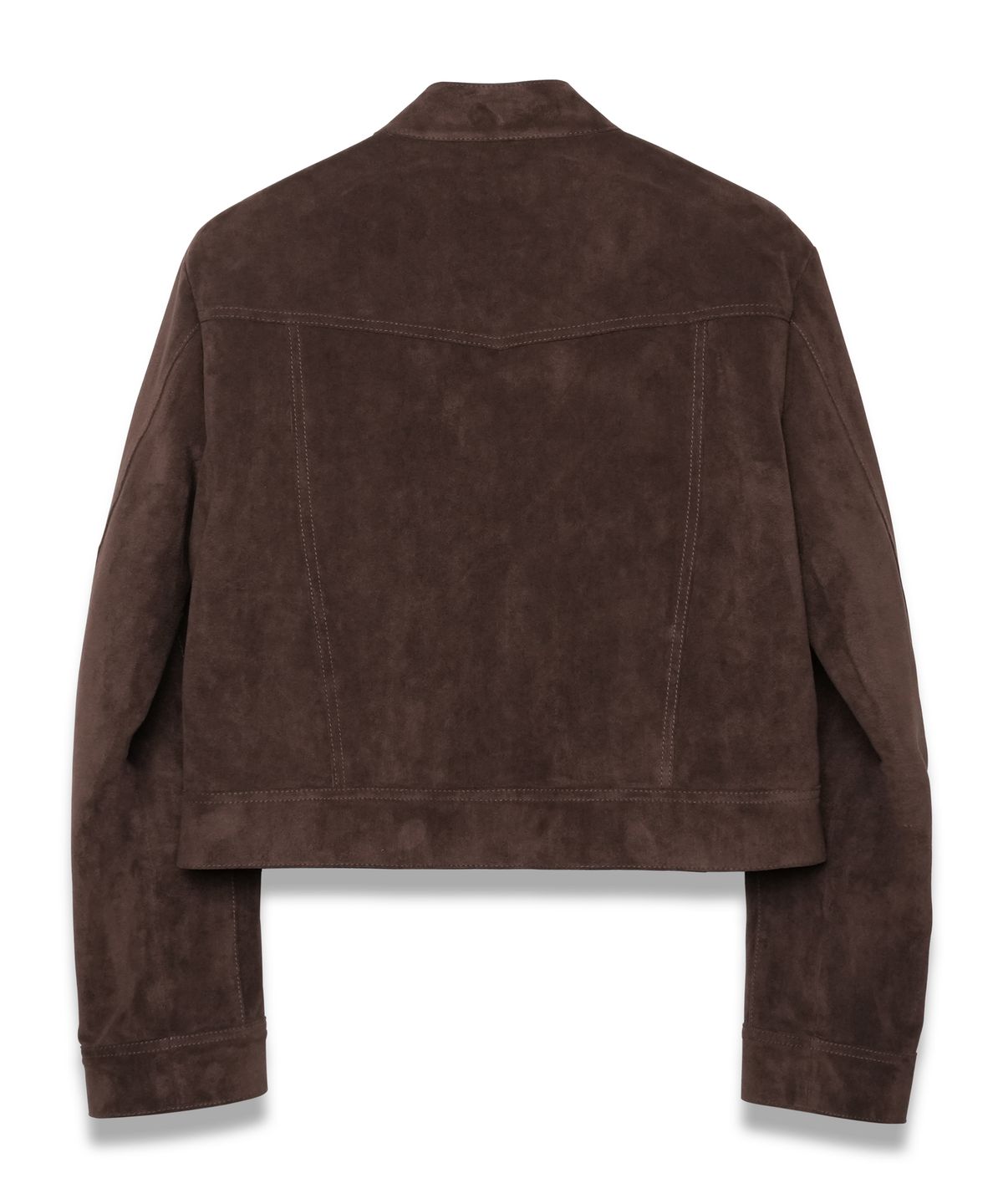 도프셉(DOFFSEPT) Vegan Leather Suede Racer Jacket in Mocha