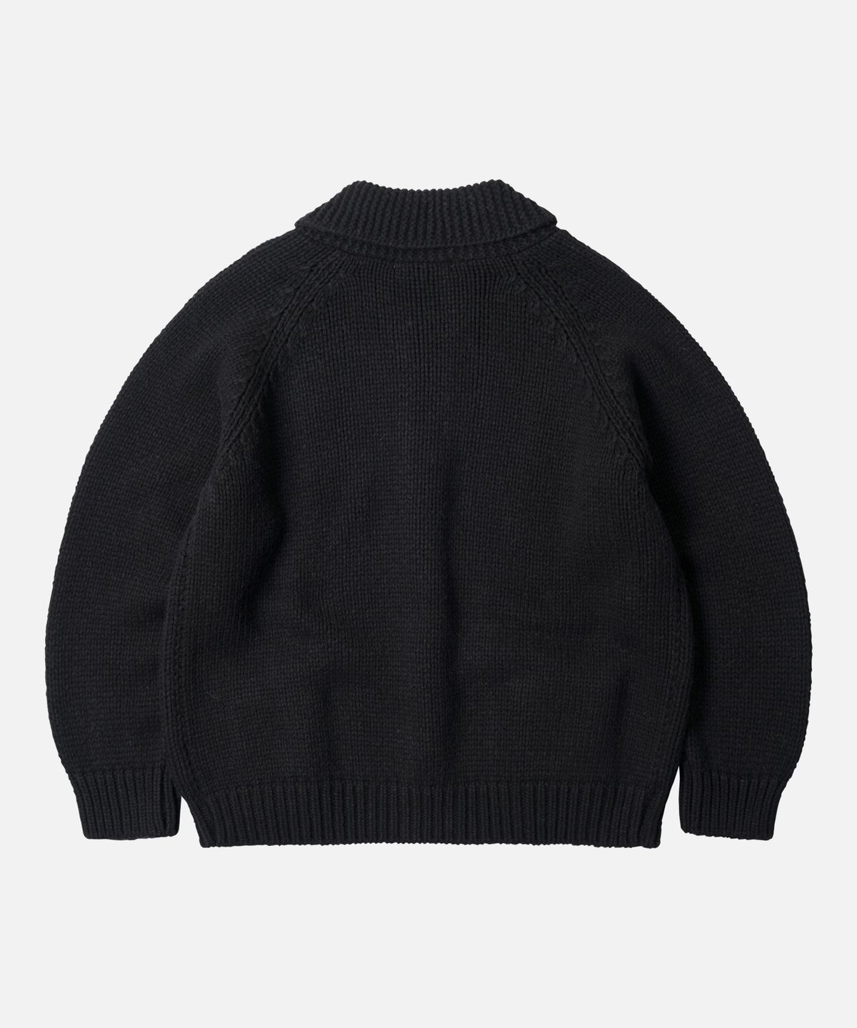 프리즘웍스(FRIZMWORKS) HEAVY COWICHAN ZIP UP CARDIGAN _ BLACK