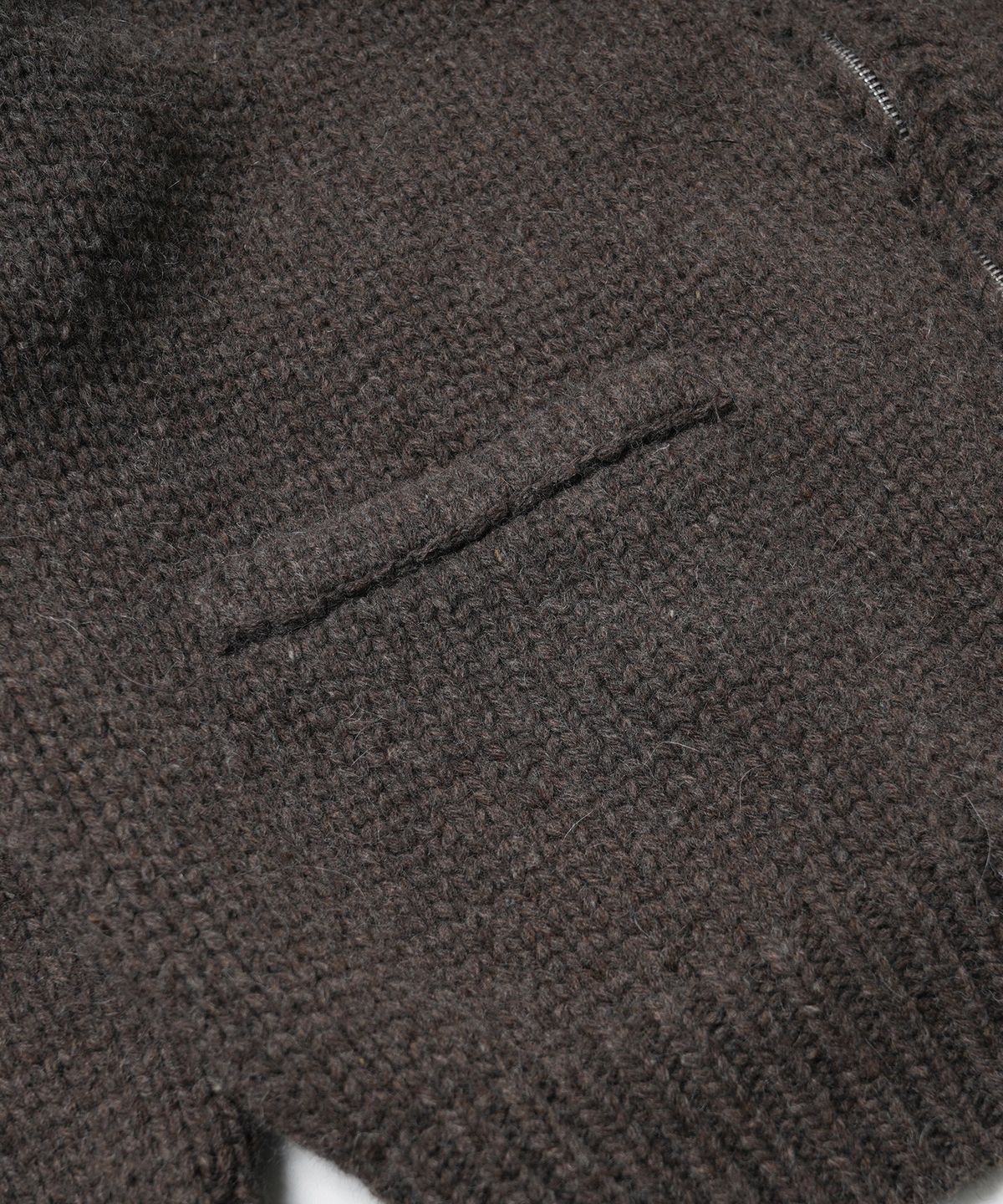 프리즘웍스(FRIZMWORKS) HEAVY COWICHAN ZIP UP CARDIGAN _ SEPHIA
