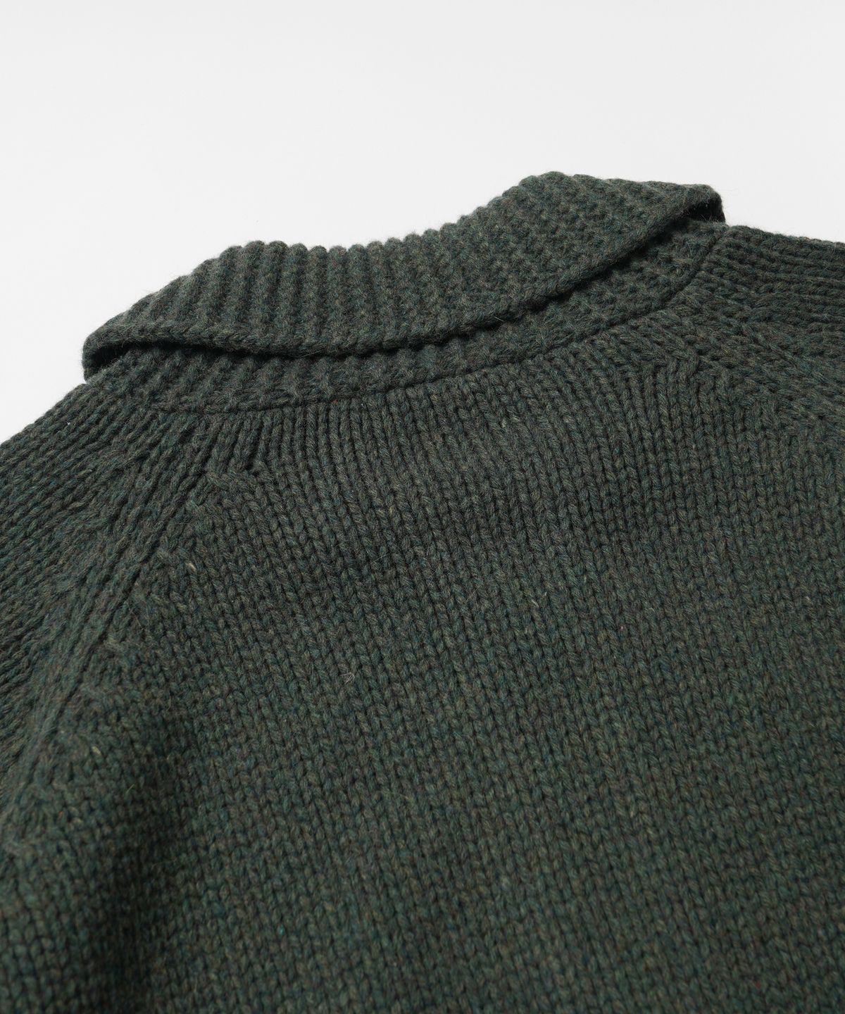 프리즘웍스(FRIZMWORKS) HEAVY COWICHAN ZIP UP CARDIGAN _ FOREST GREEN