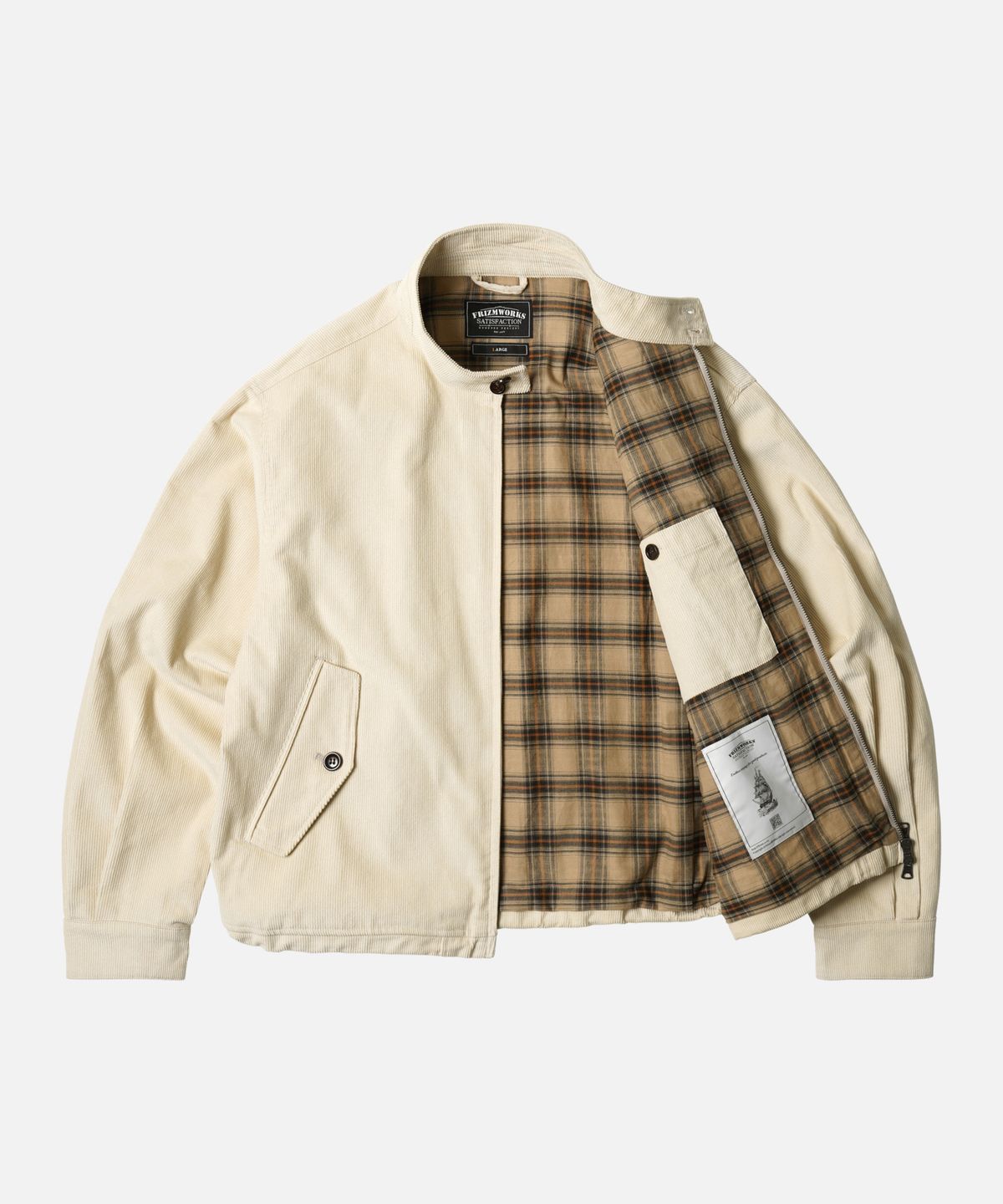 프리즘웍스(FRIZMWORKS) CORDUROY BUDDY HARRINGTON JACKET _ CREAM