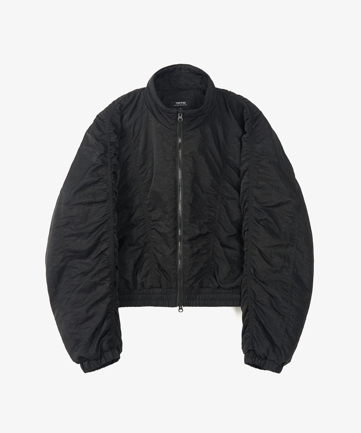 토피(TOFFEE) W 2WAY 크롭 셔링 봄버 점퍼 (BLACK)
