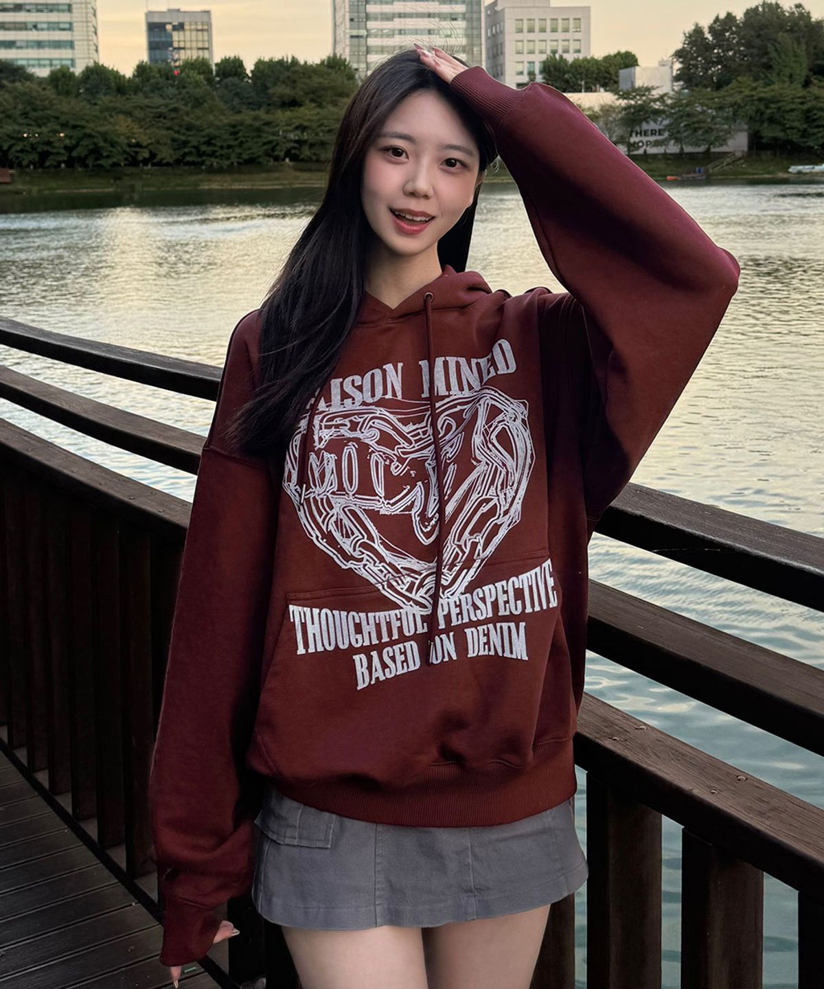 메종미네드(MAISON MINED) [8COLOR] DOODLE HEART HOODIE