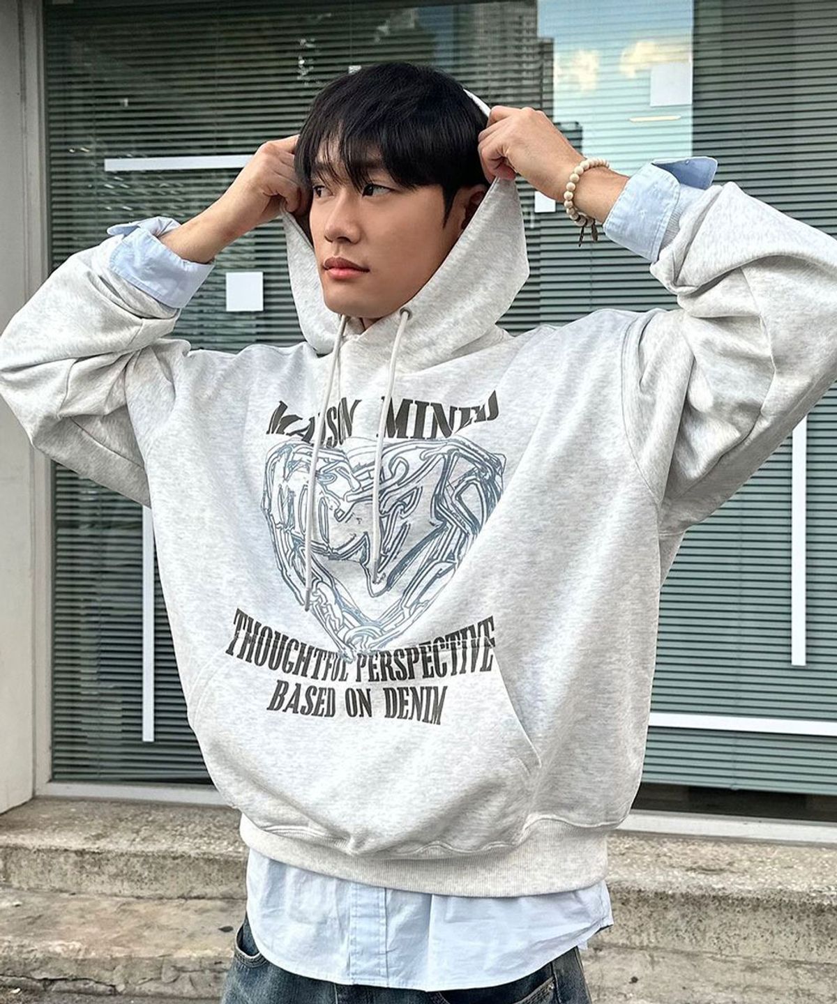 메종미네드(MAISON MINED) [8COLOR] DOODLE HEART HOODIE