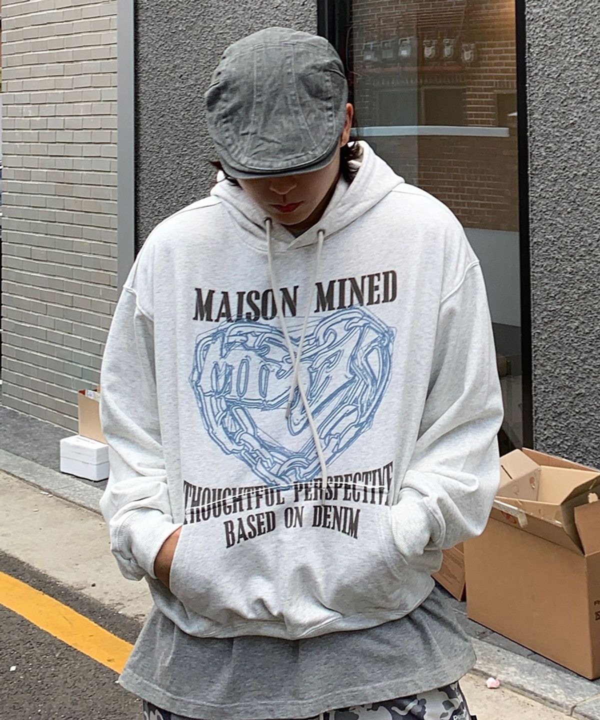 메종미네드(MAISON MINED) [8COLOR] DOODLE HEART HOODIE
