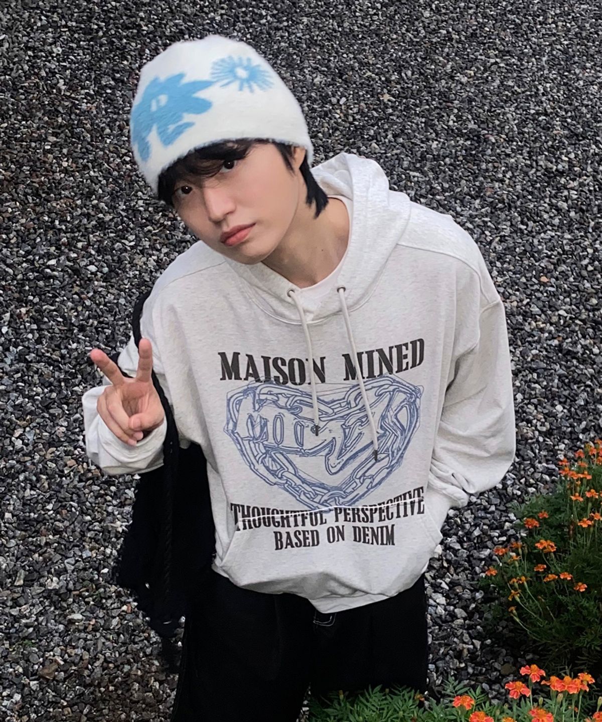 메종미네드(MAISON MINED) [8COLOR] DOODLE HEART HOODIE