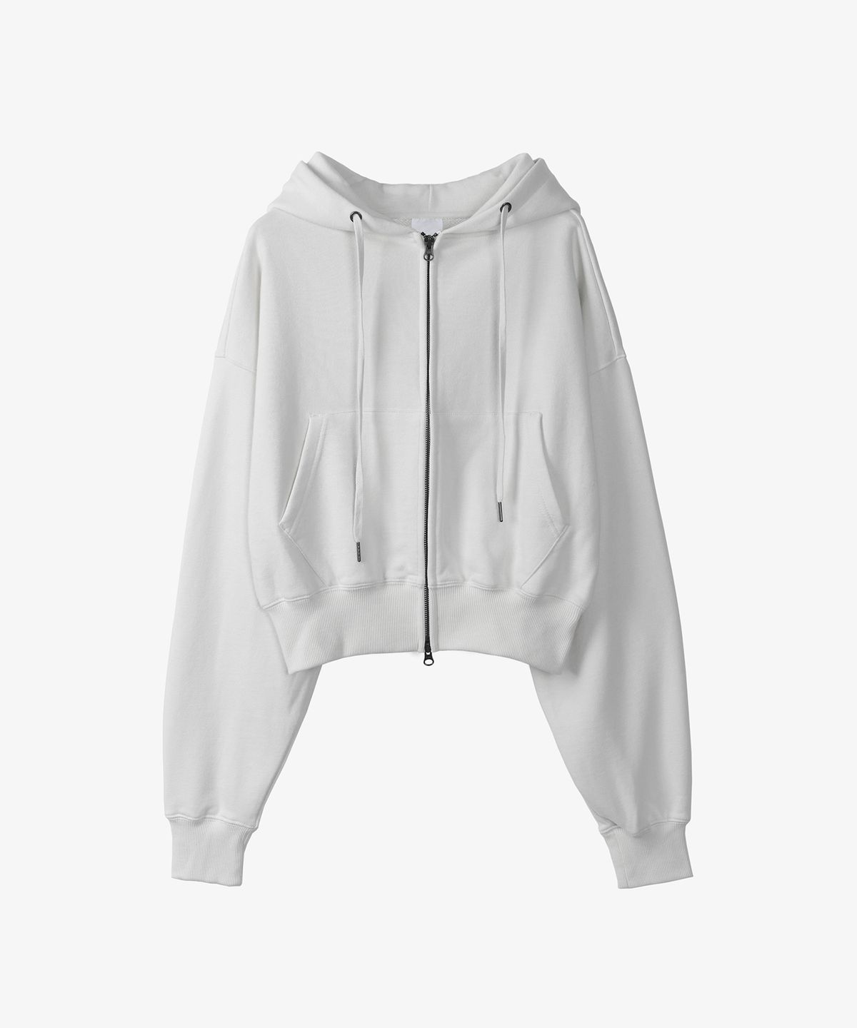 토피 우먼(TOFFEE WOMEN) W 2WAY 크롭 스웻 후드 집업 (OFF WHITE)