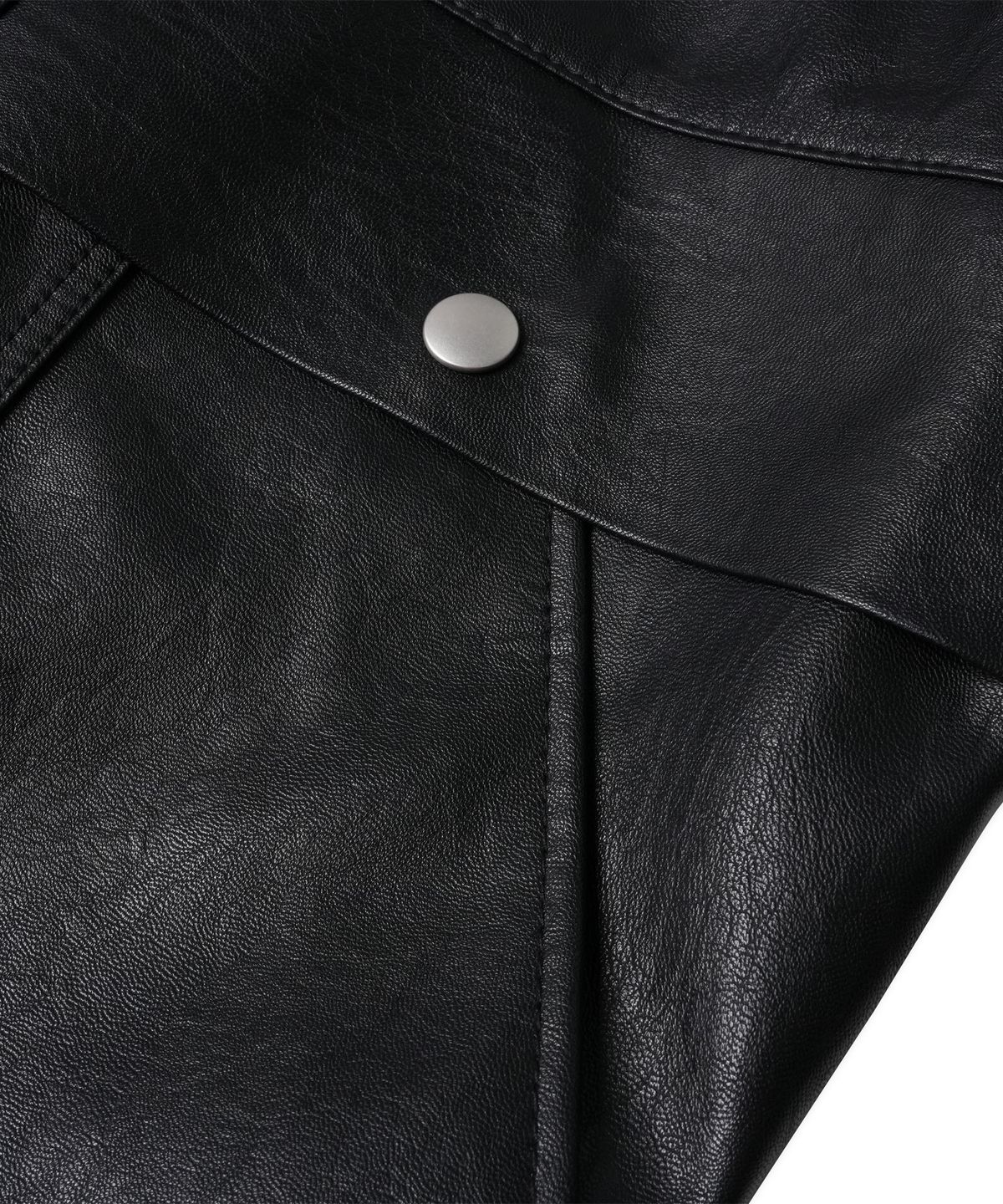도프셉(DOFFSEPT) Vegan Leather Overfit Blouson Jacket in Black