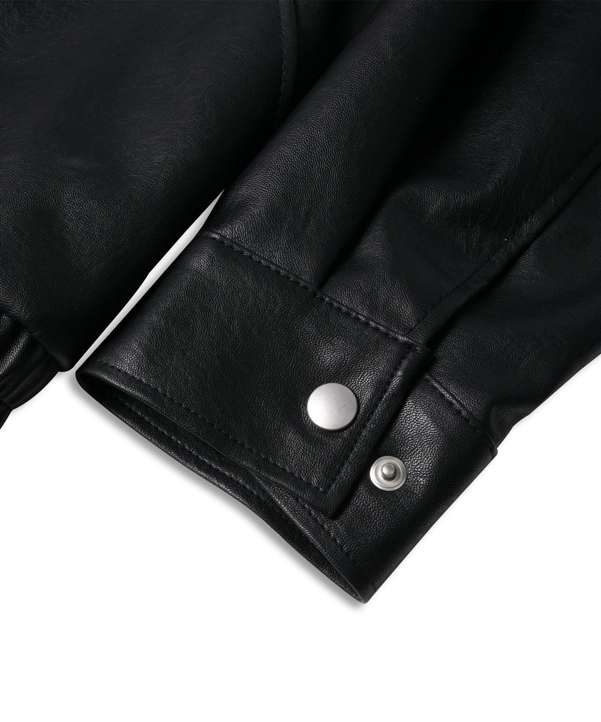 도프셉(DOFFSEPT) Vegan Leather Overfit Blouson Jacket in Black