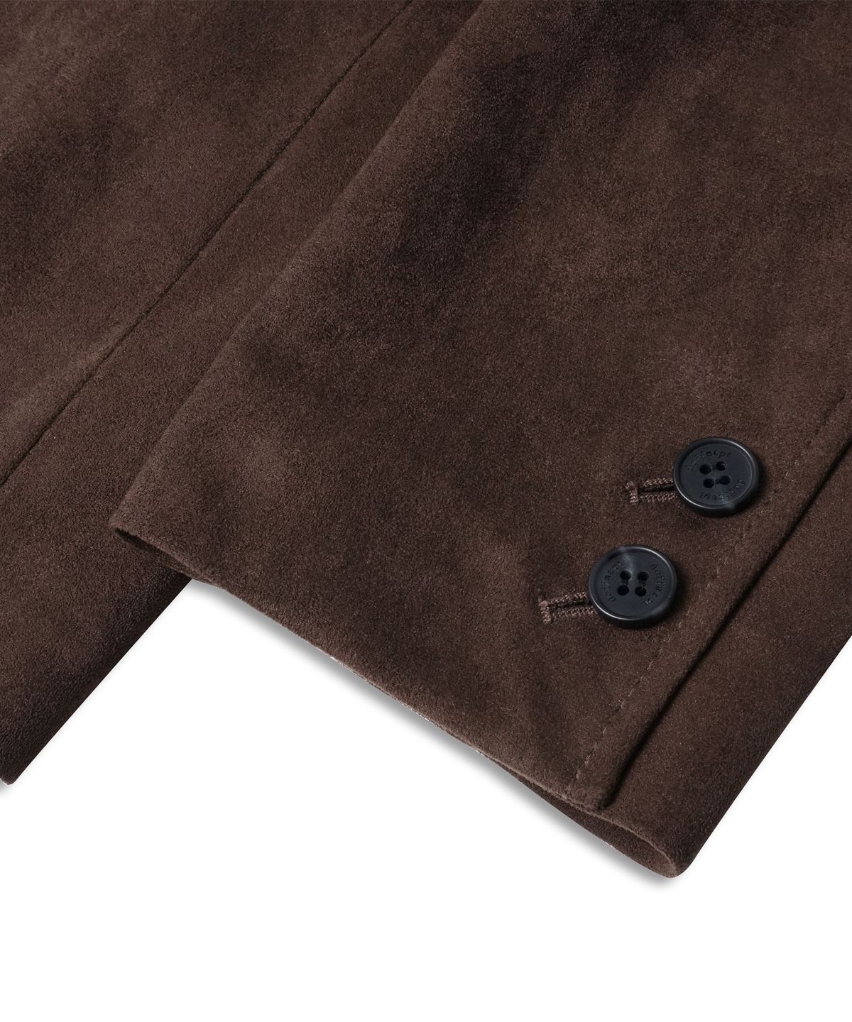 도프셉(DOFFSEPT) Vegan Leather Suede Single Blazer in Mocha