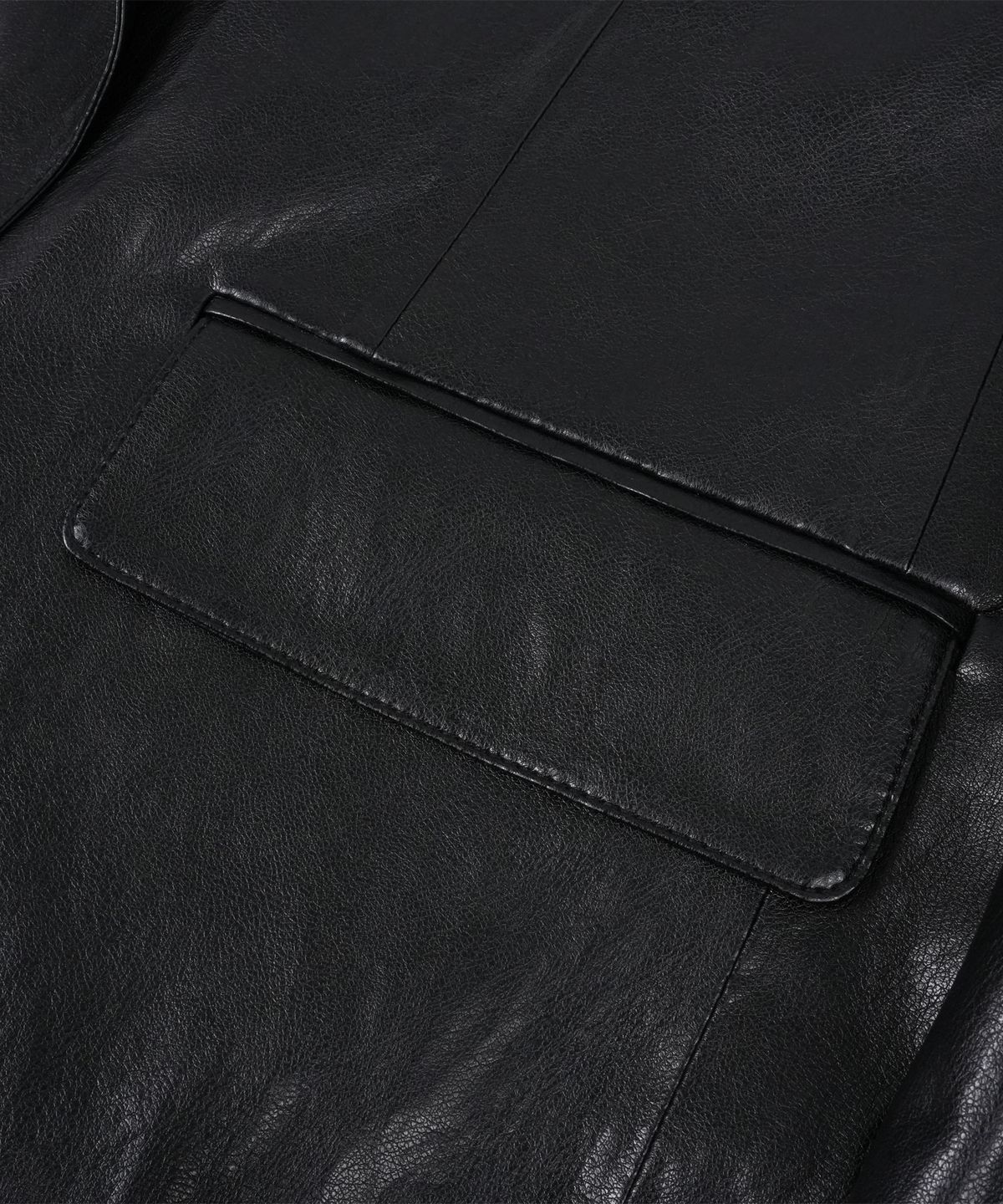 도프셉(DOFFSEPT) Vegan Leather Classic Single Blazer in Black