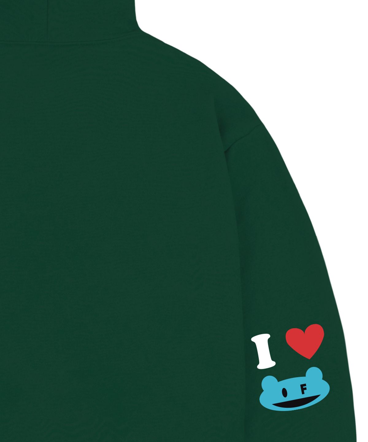 그레이버(GRAVER) [UNISEX]엘보우 I LOVE 후드티_그린