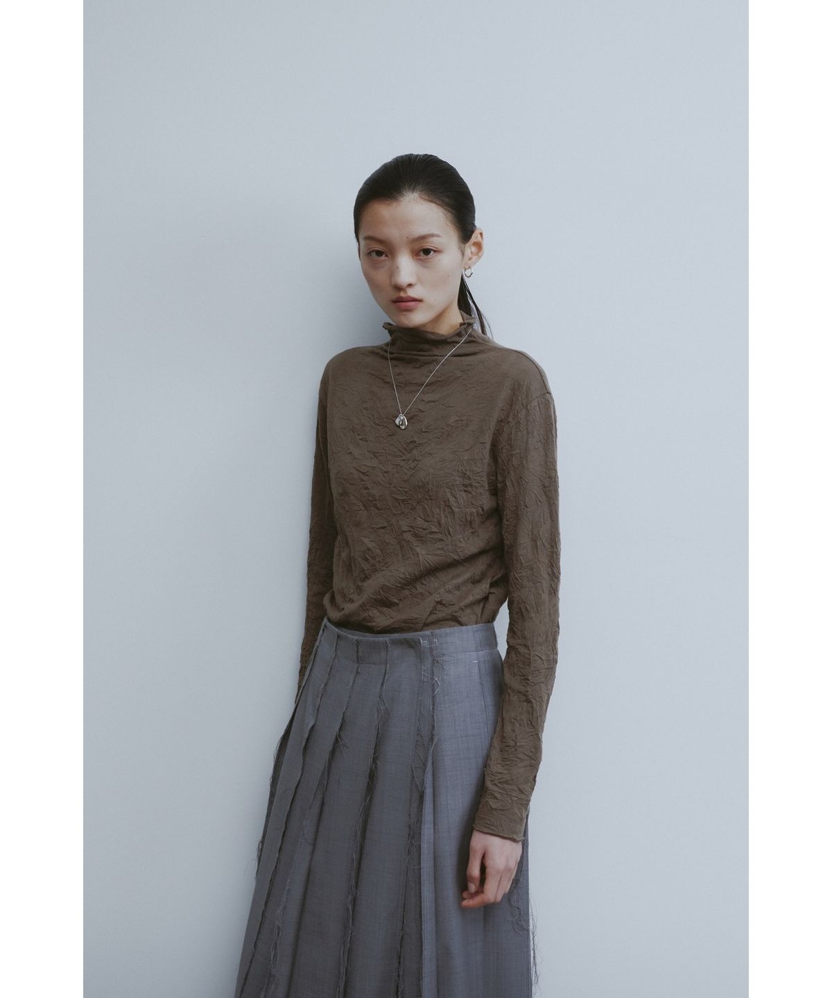 유스(YOUTH) Mock-neck Jersey Top - Light Blue