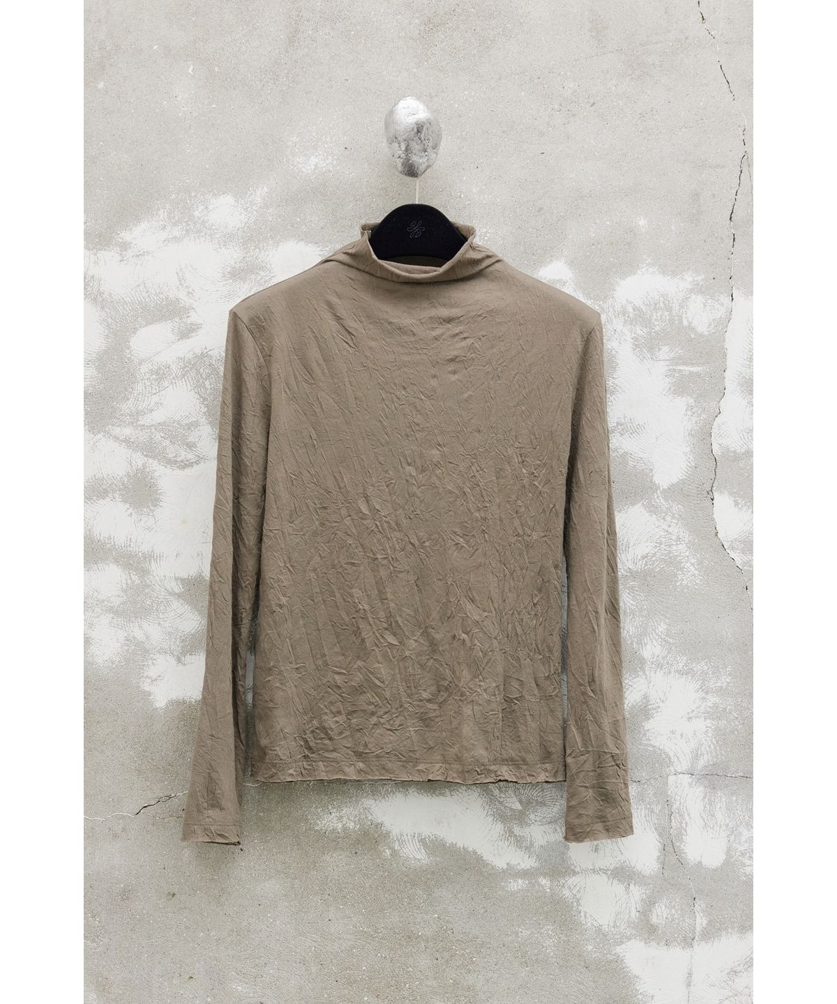유스(YOUTH) Mock-neck Jersey Top - Brown