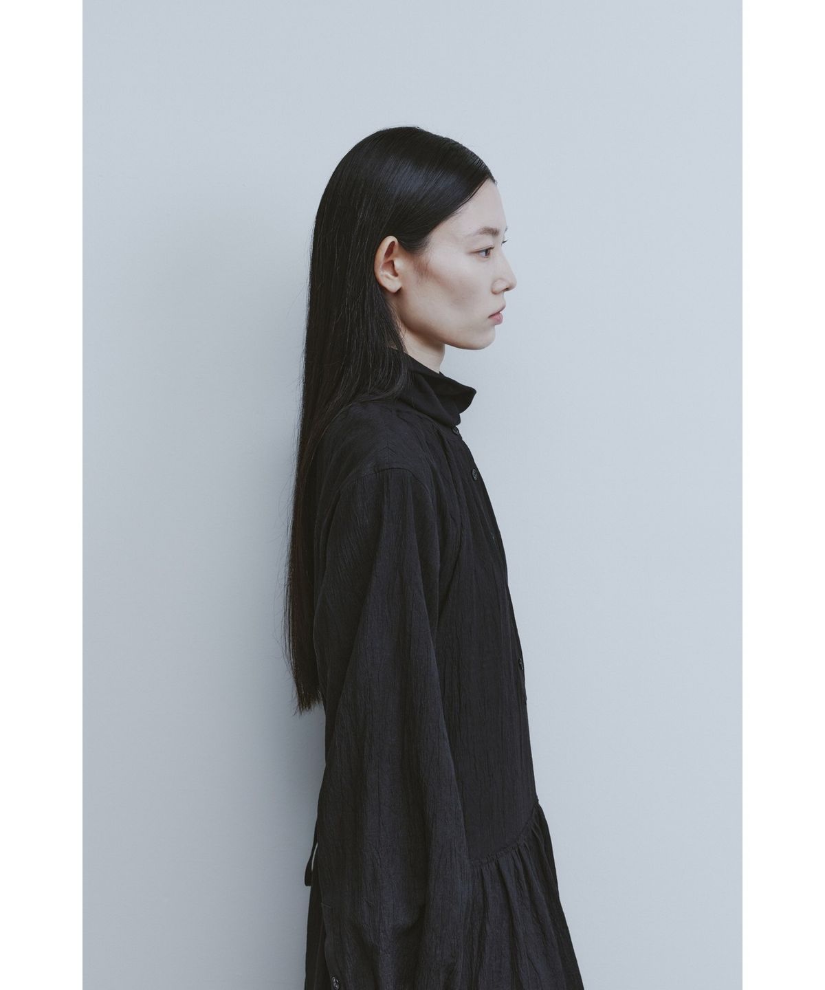 유스(YOUTH) Shirring Pullover Dress - Black
